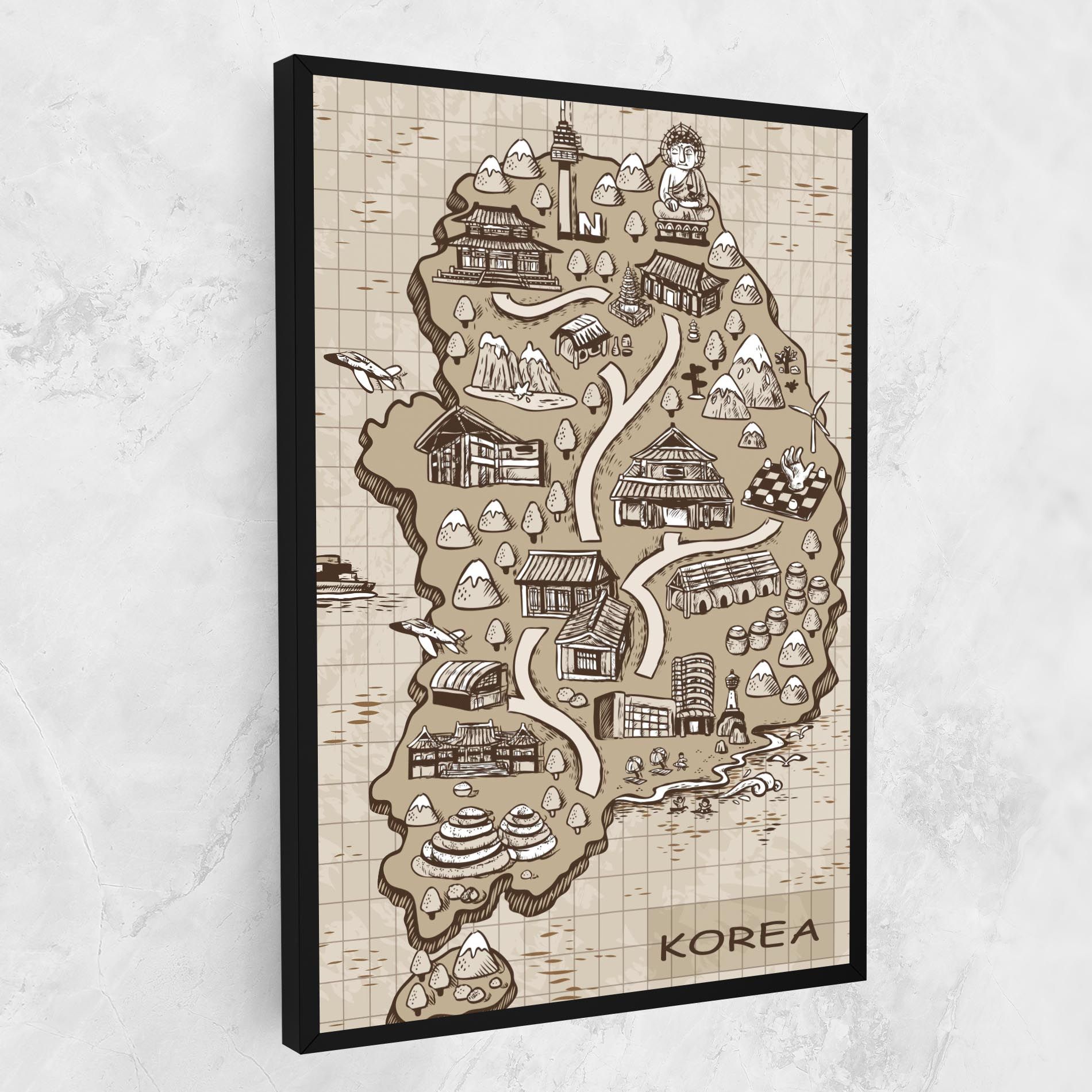 Old Korea Map mockup 1