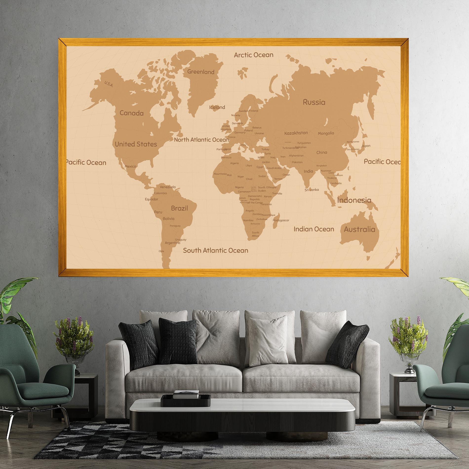 Картина на платно Ocean Old Map mockup 7