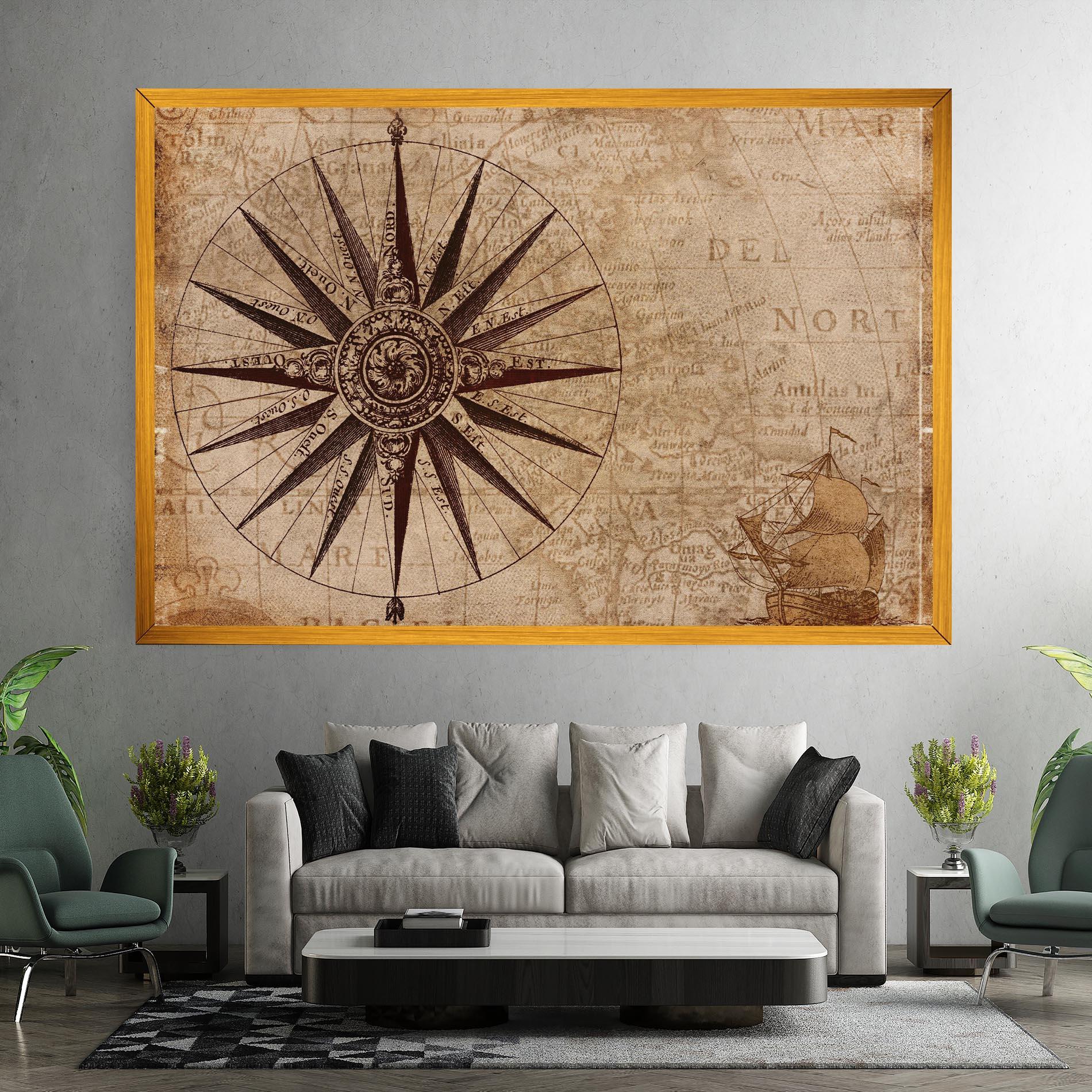 Картина на платно Vintage Map mockup 7