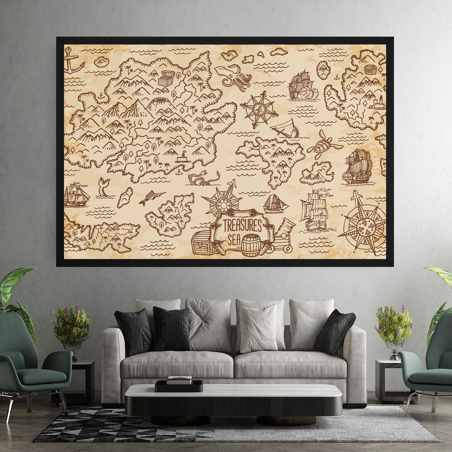 Картина на платно Cream Coffee Map mockup 7