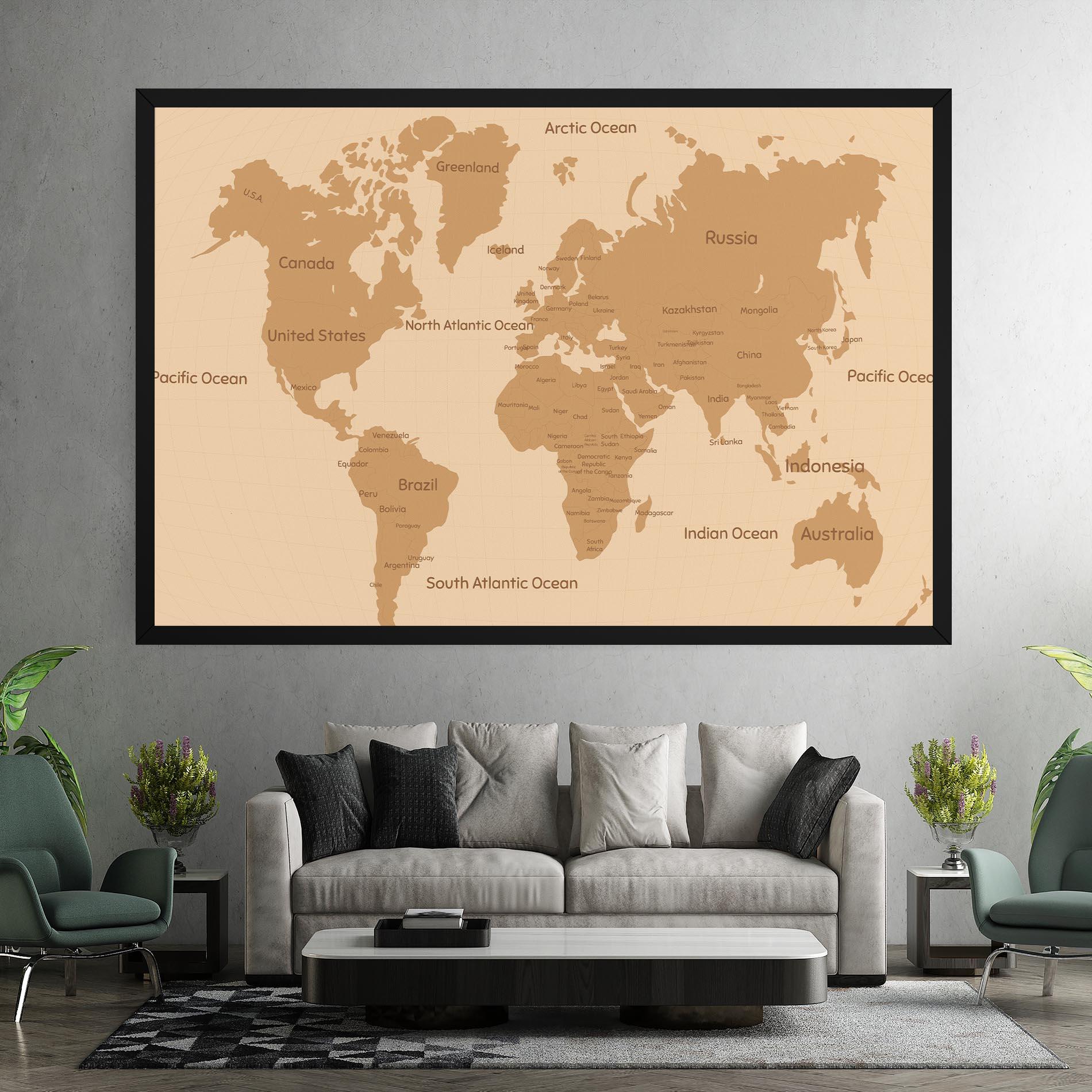 Картина на платно Ocean Old Map mockup 7