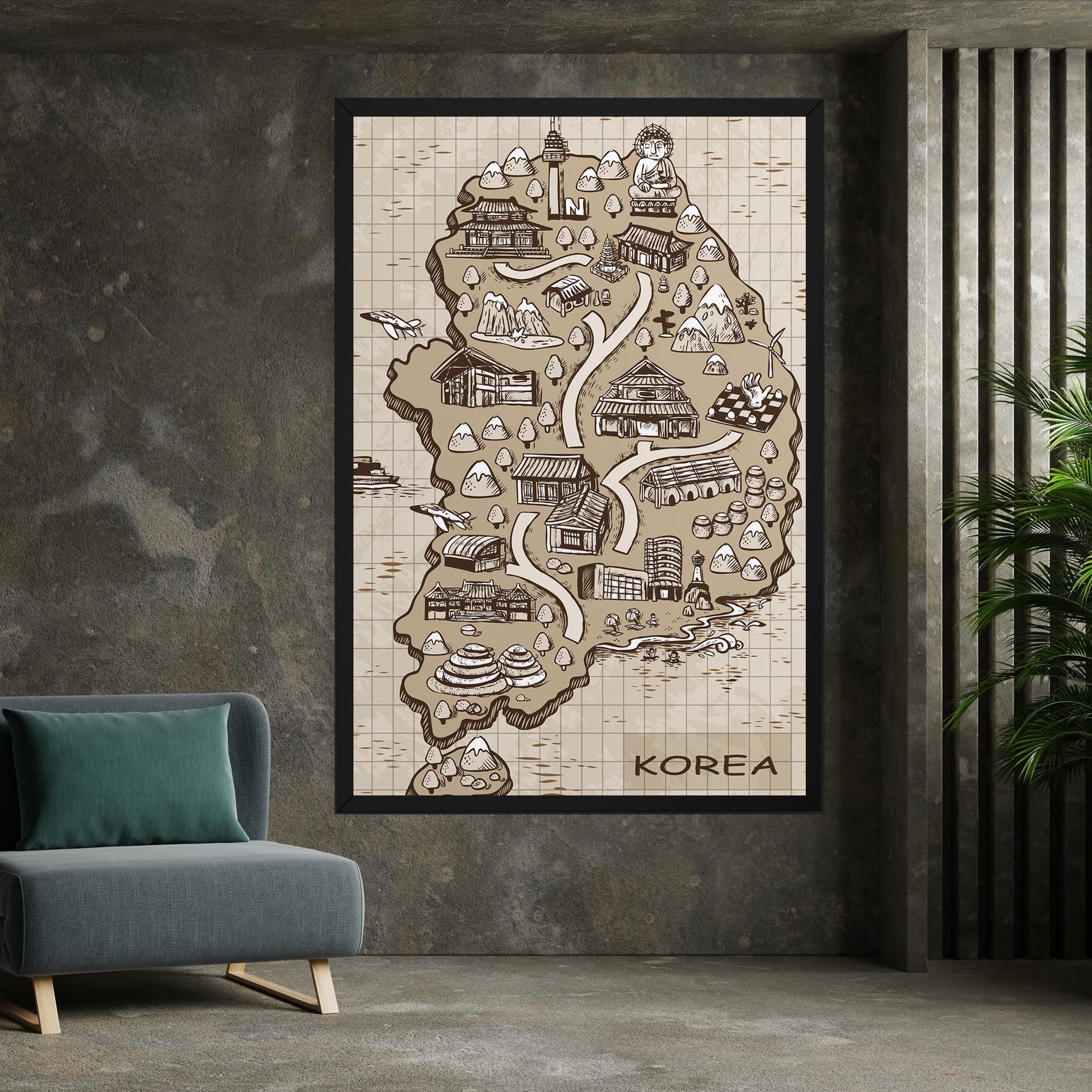 Old Korea Map mockup 7
