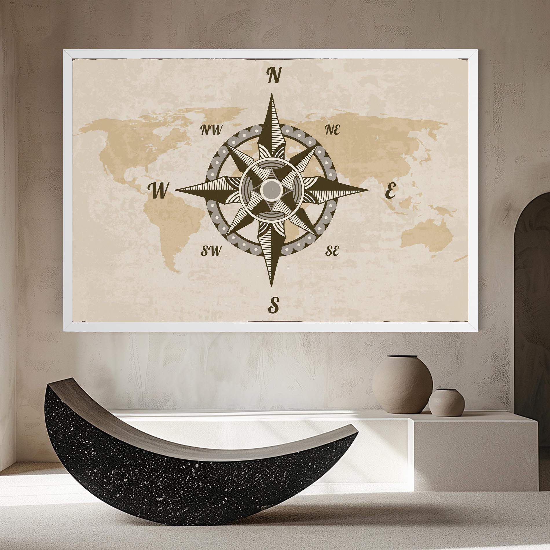 Картина на платно Nautical Compass mockup 8