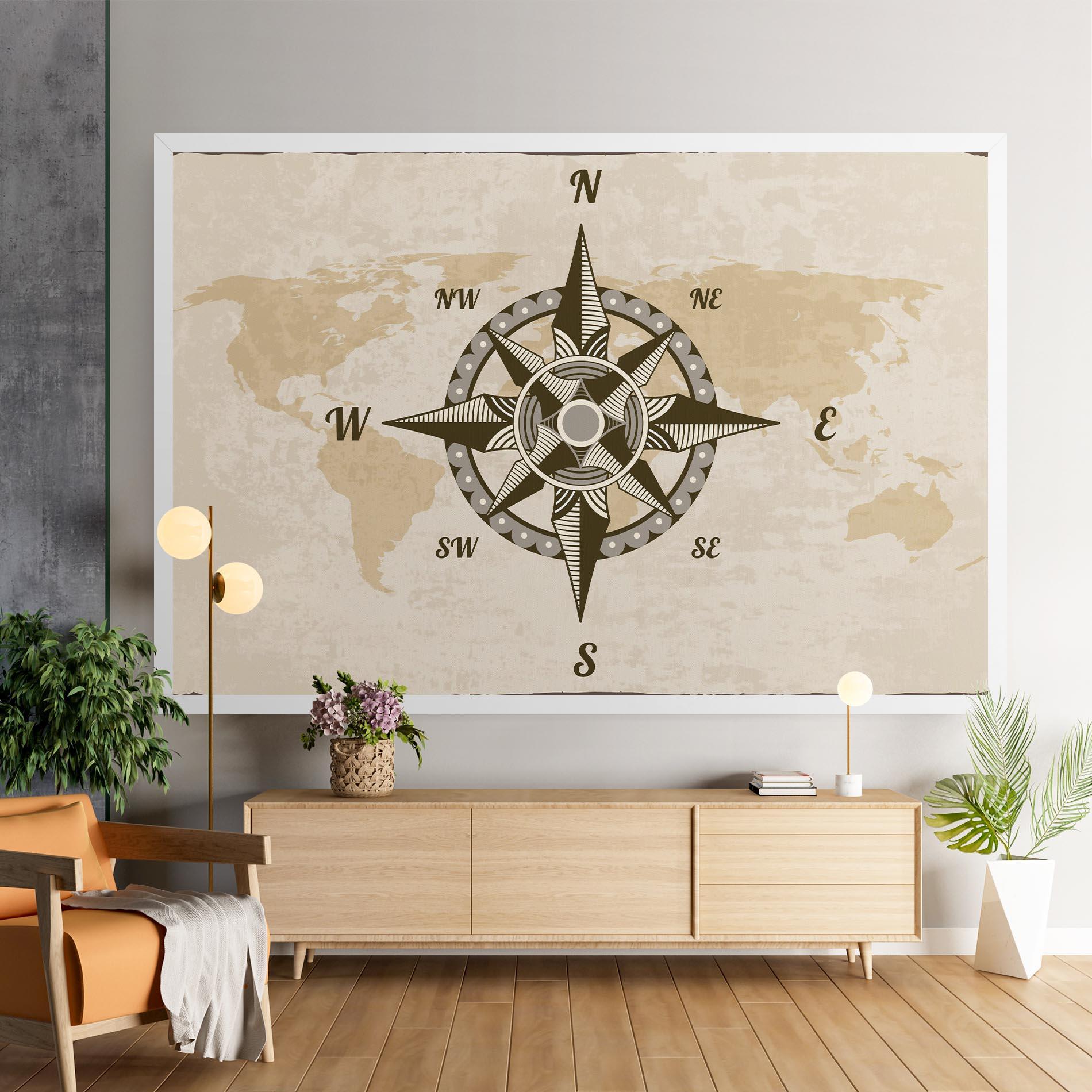 Картина на платно Nautical Compass mockup 9