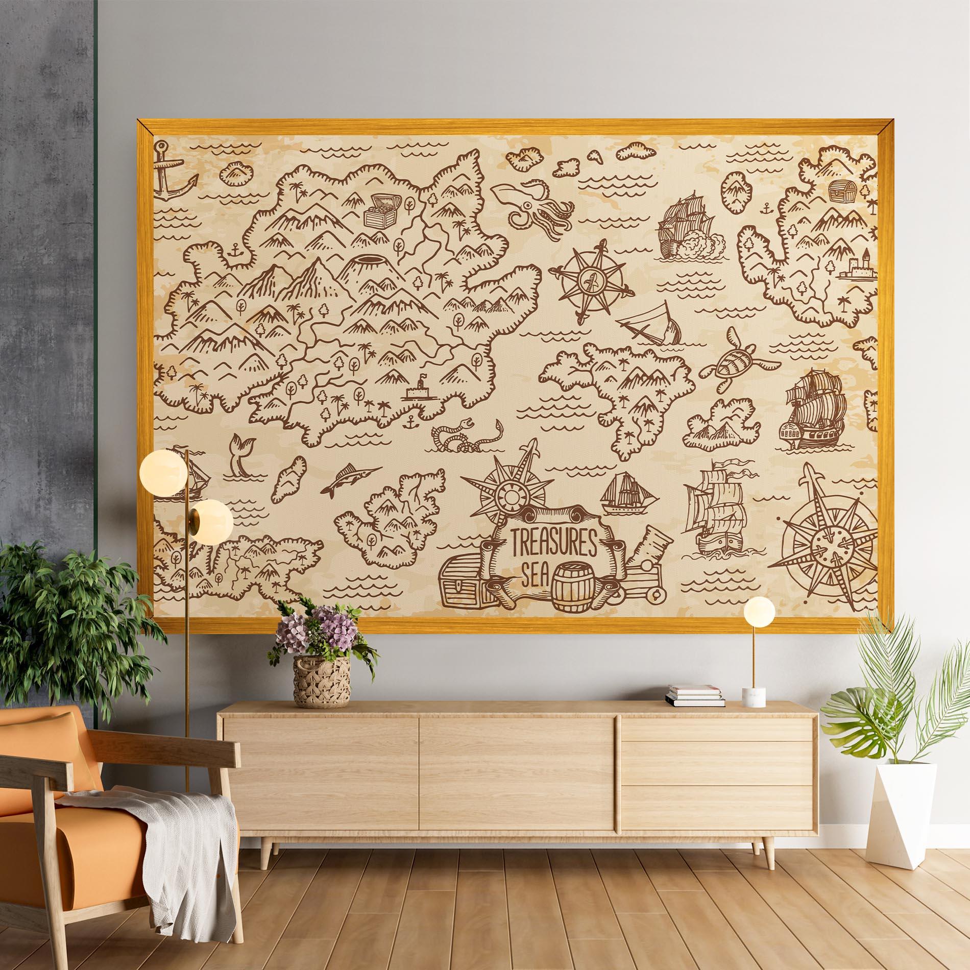 Картина на платно Cream Coffee Map mockup 9