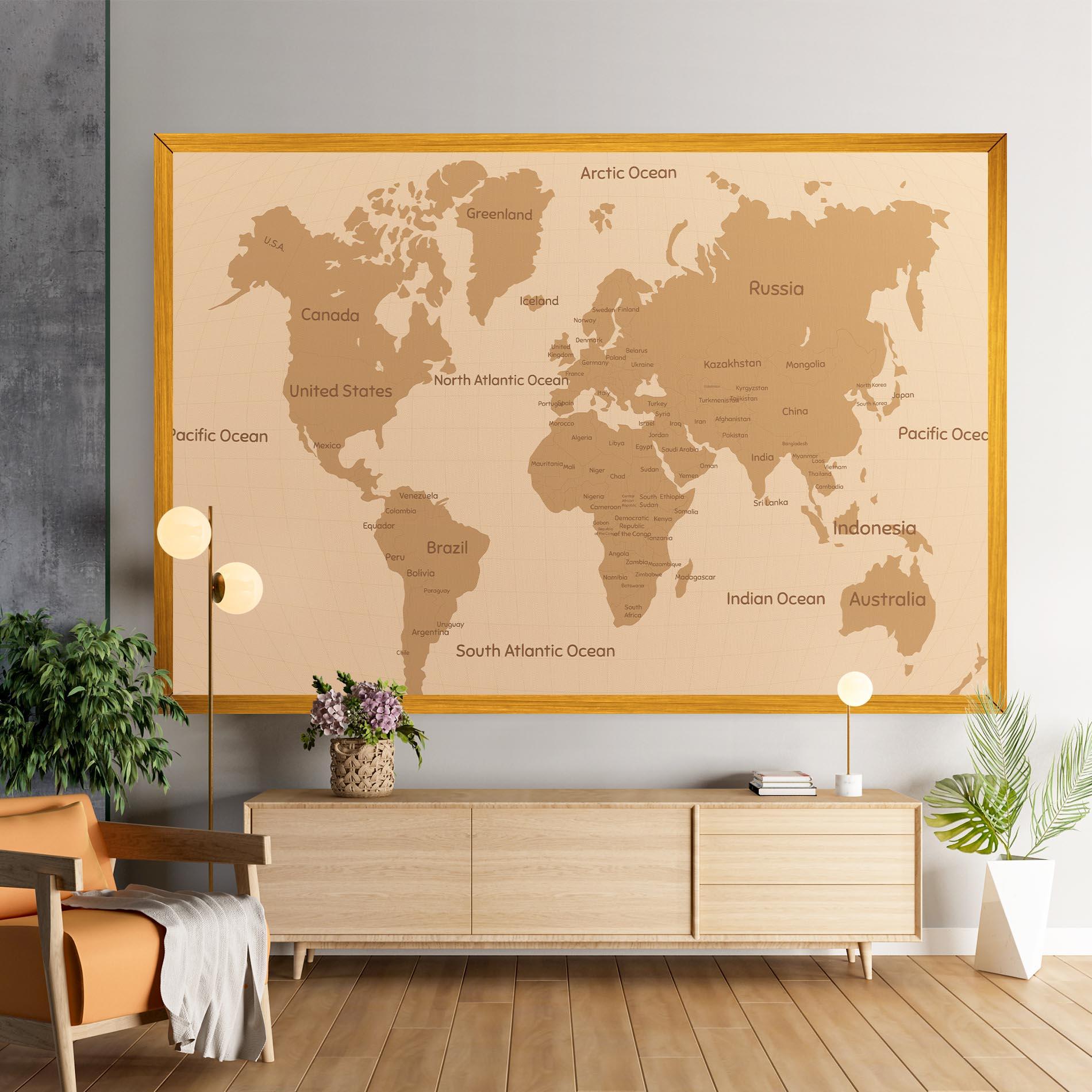 Картина на платно Ocean Old Map mockup 9