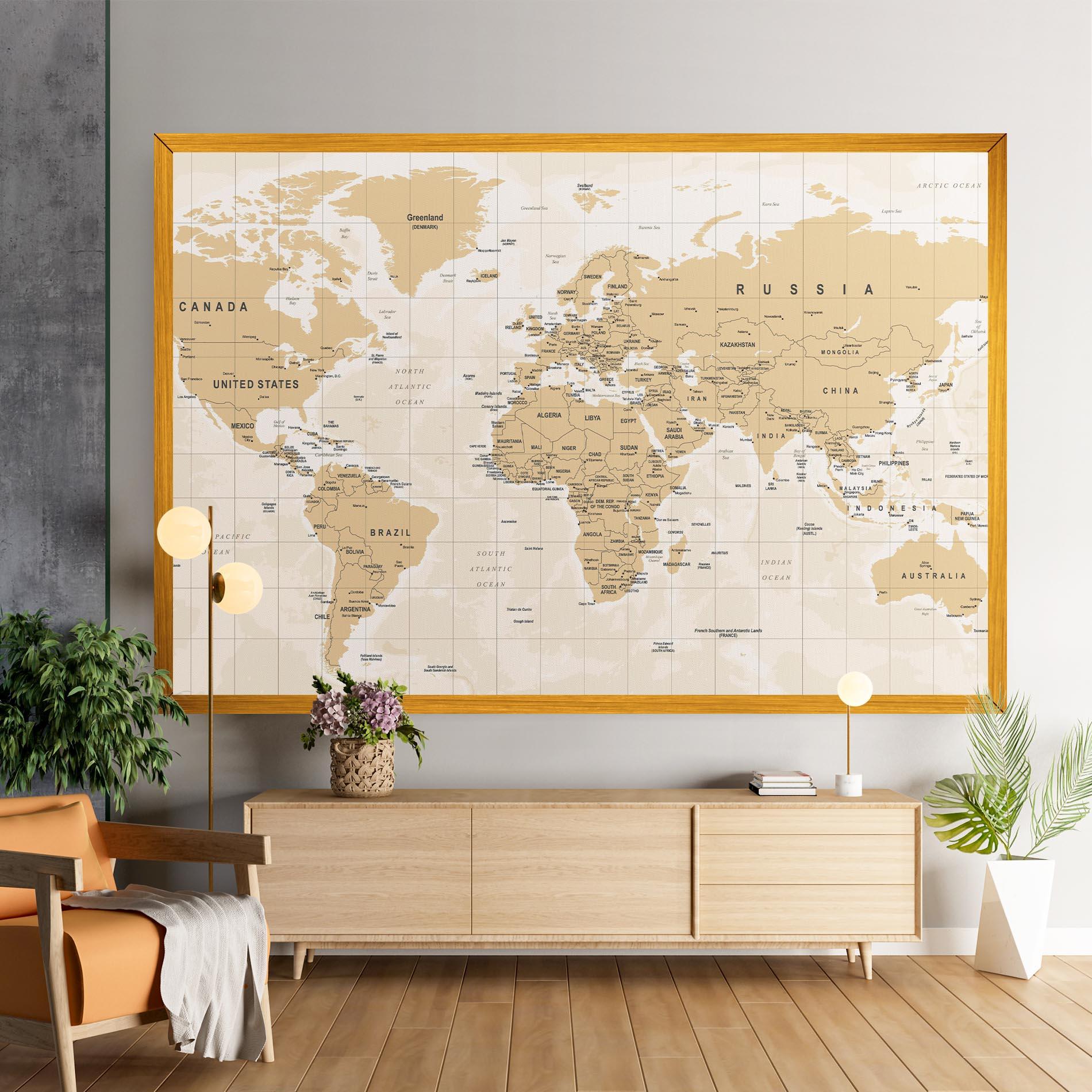 Картина на платно World Old Map mockup 9