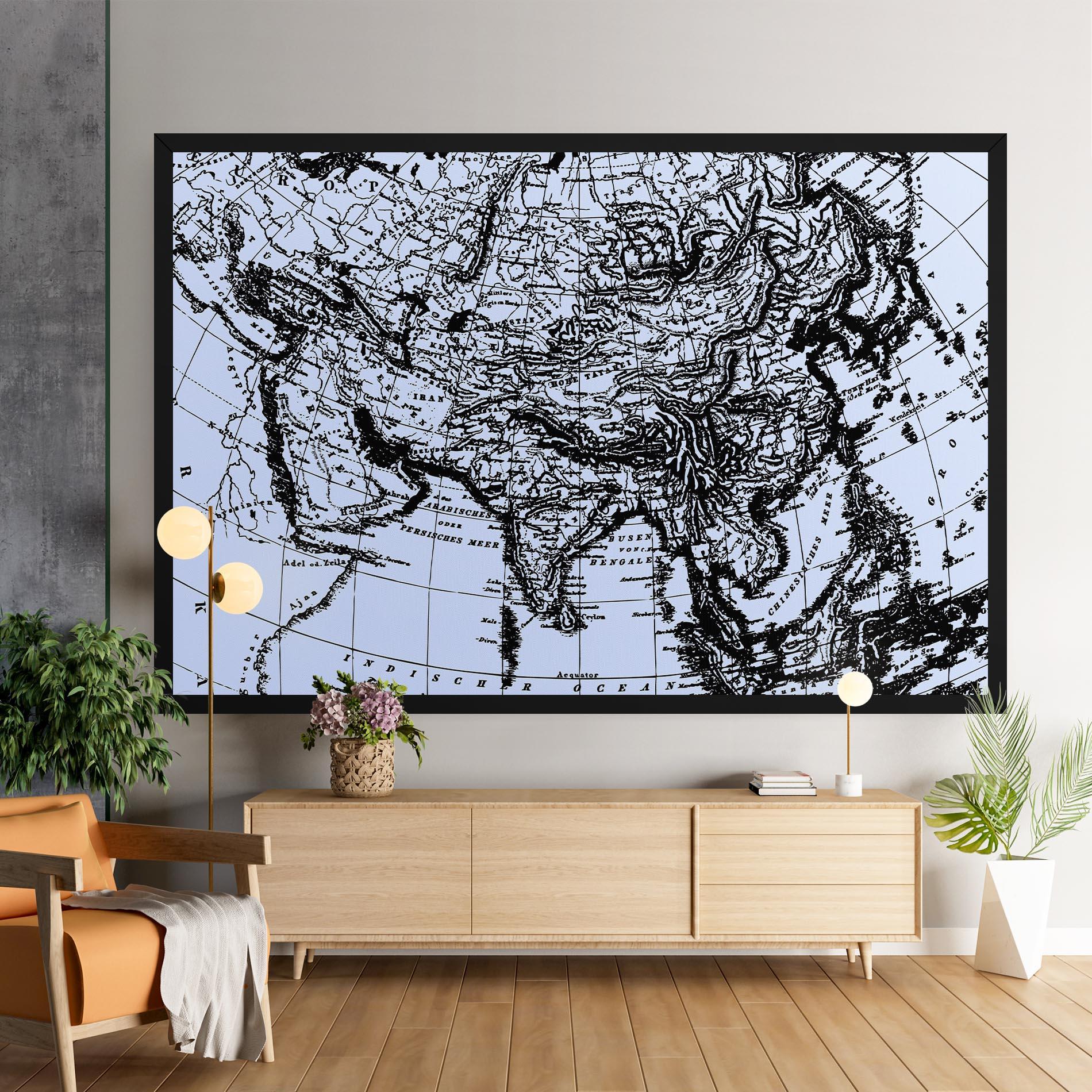 Картина на платно Blue Old Map mockup 9