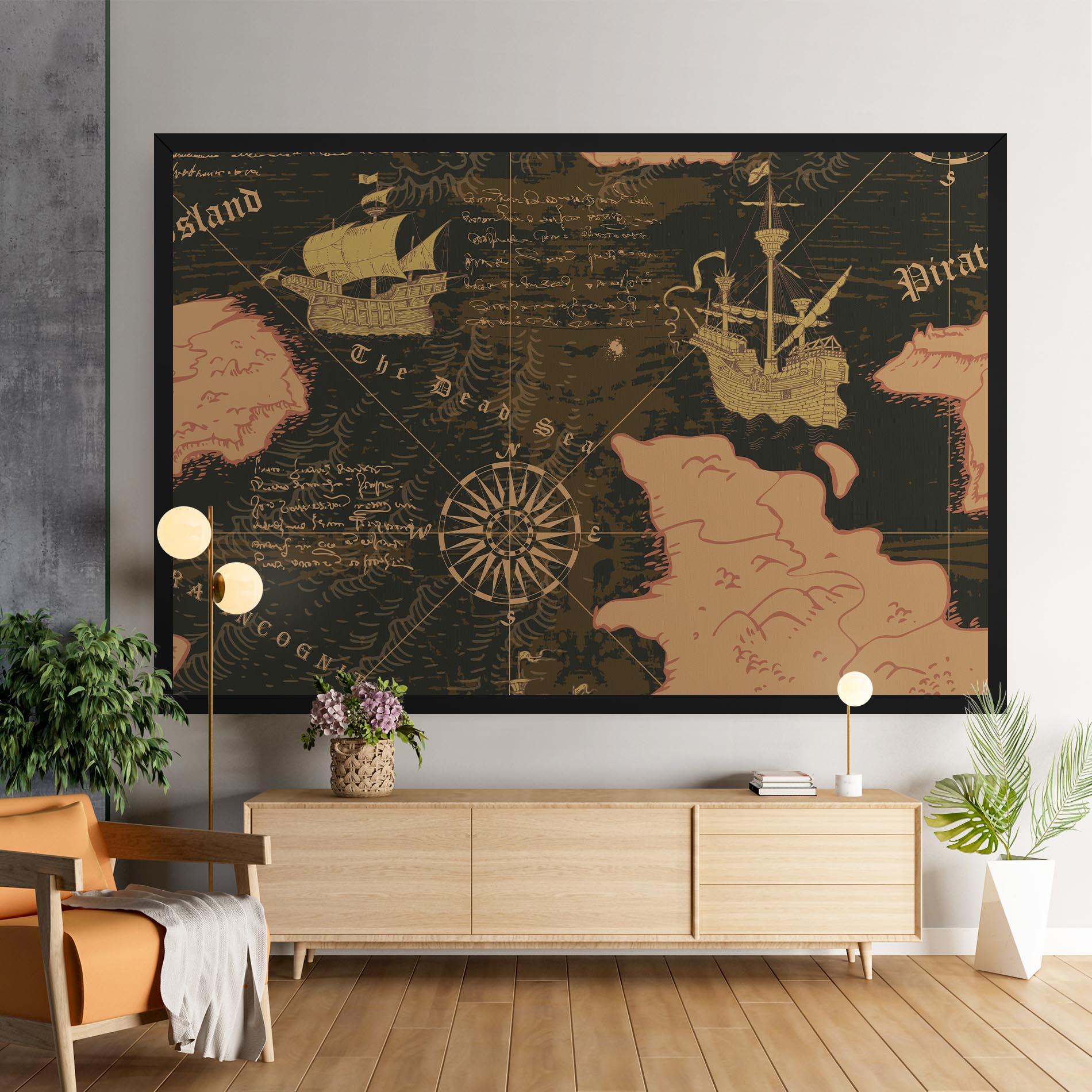 Картина на платно Cool Old Map mockup 9