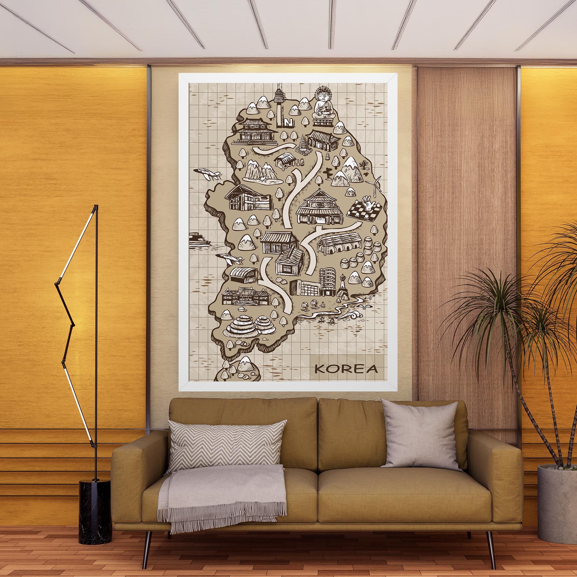 Old Korea Map mockup 9