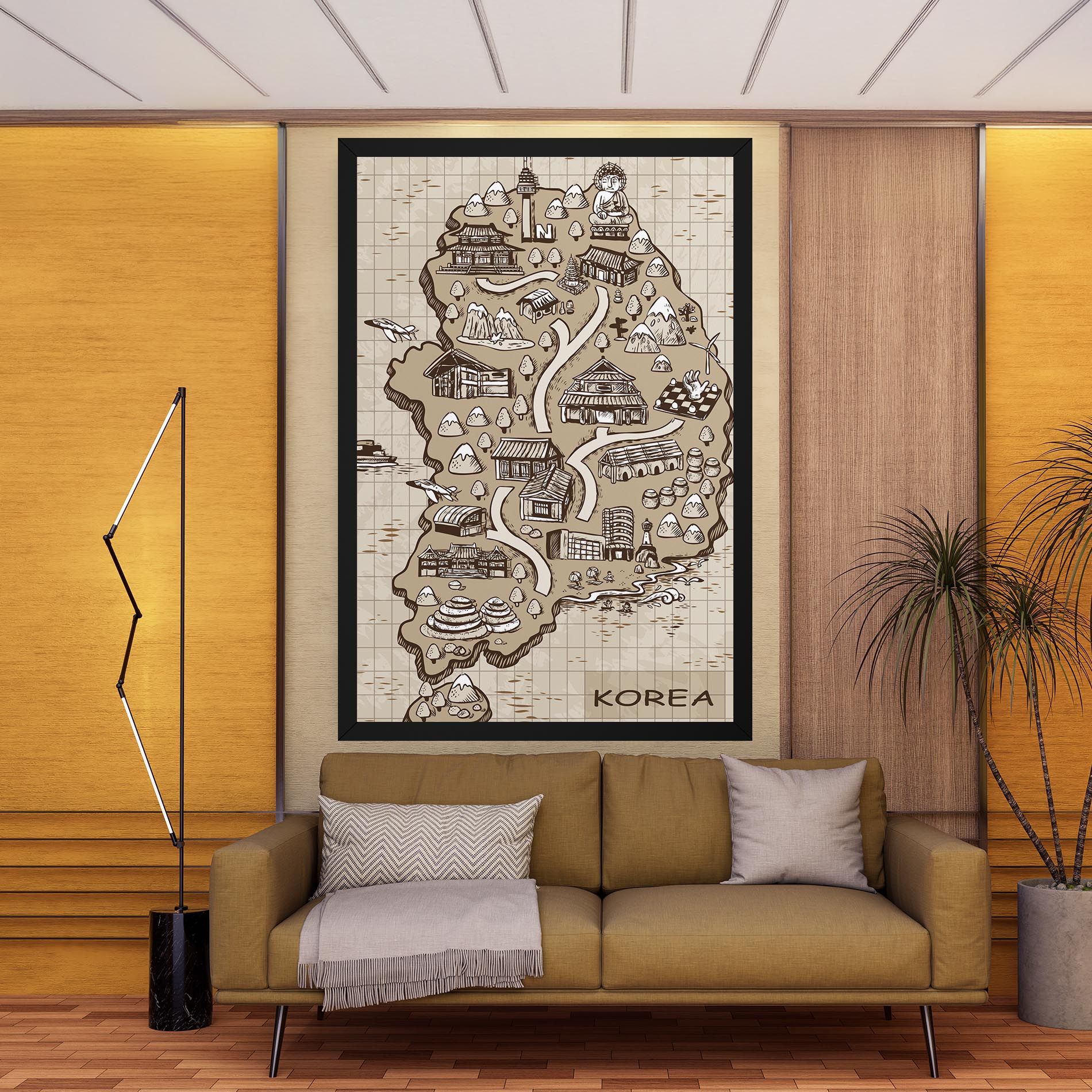 Old Korea Map mockup 9