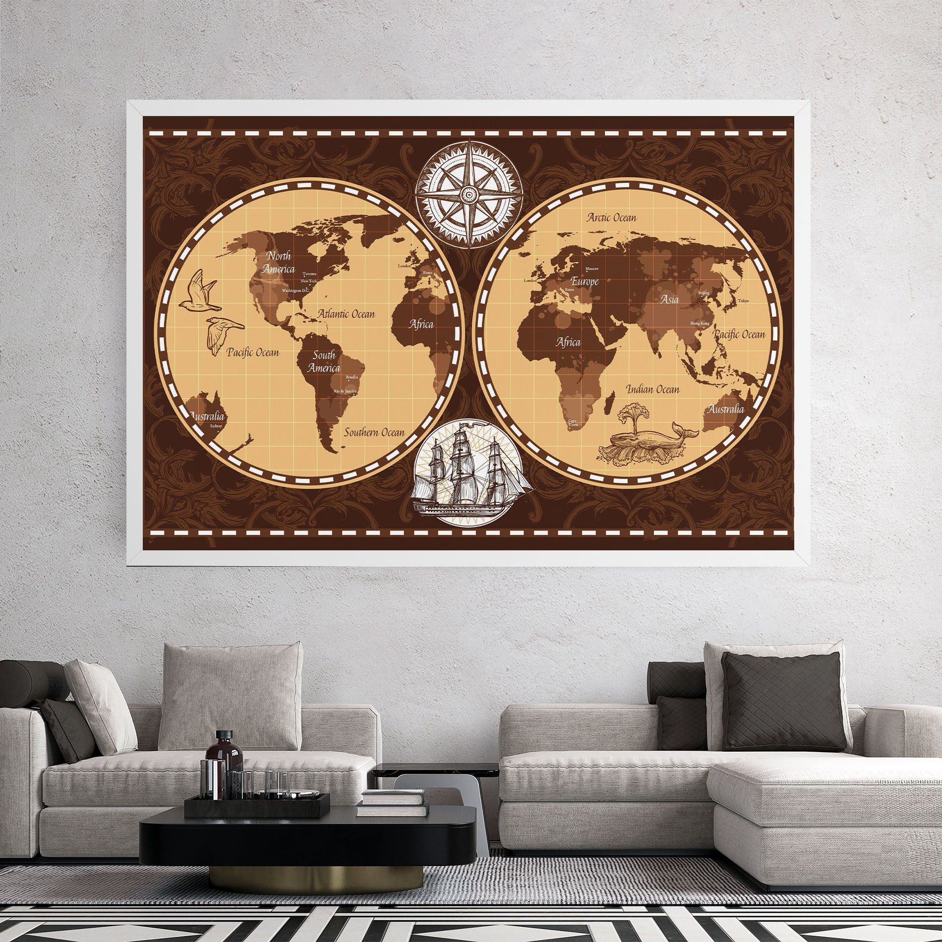 Old Brown Map mockup 2