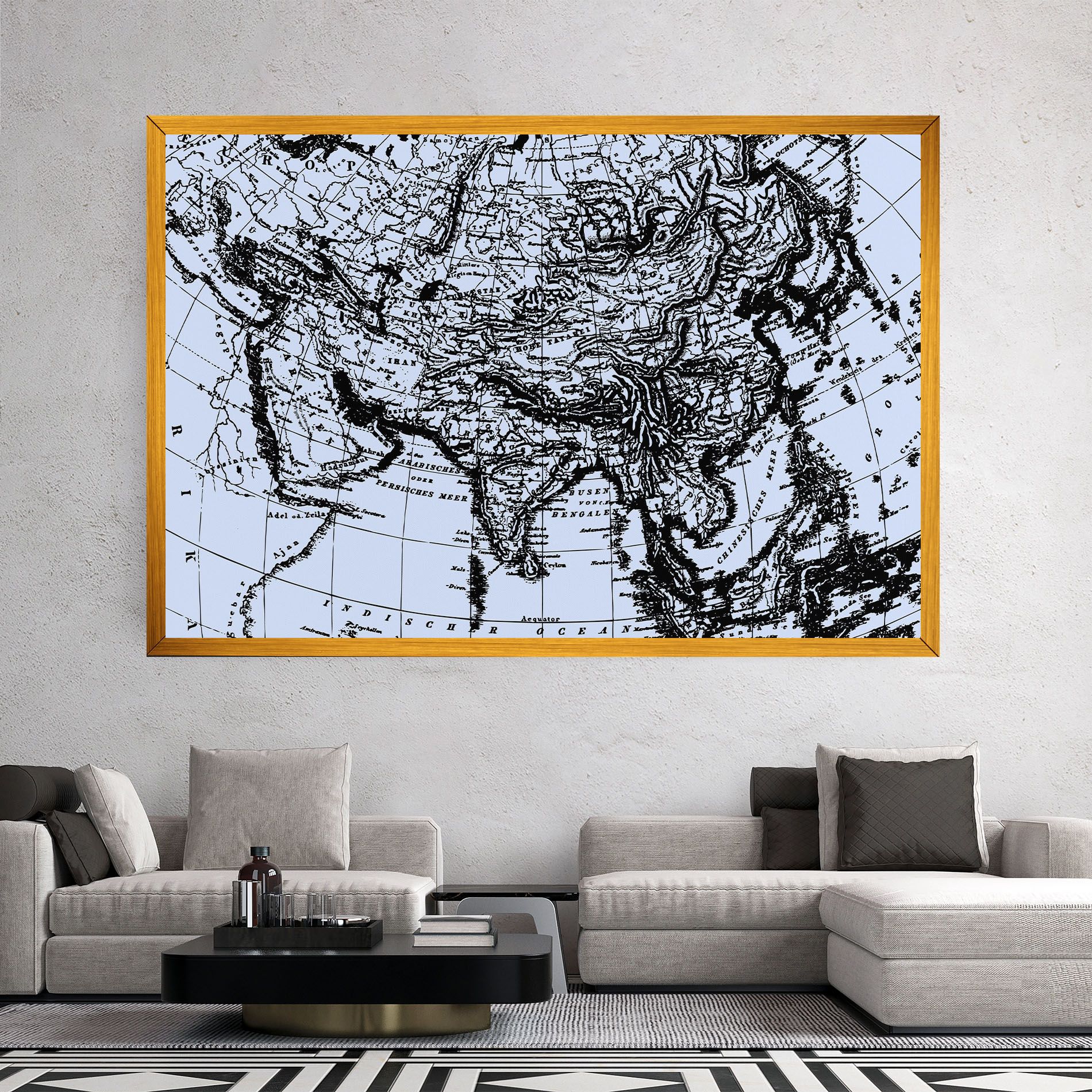 Blue Old Map mockup 2