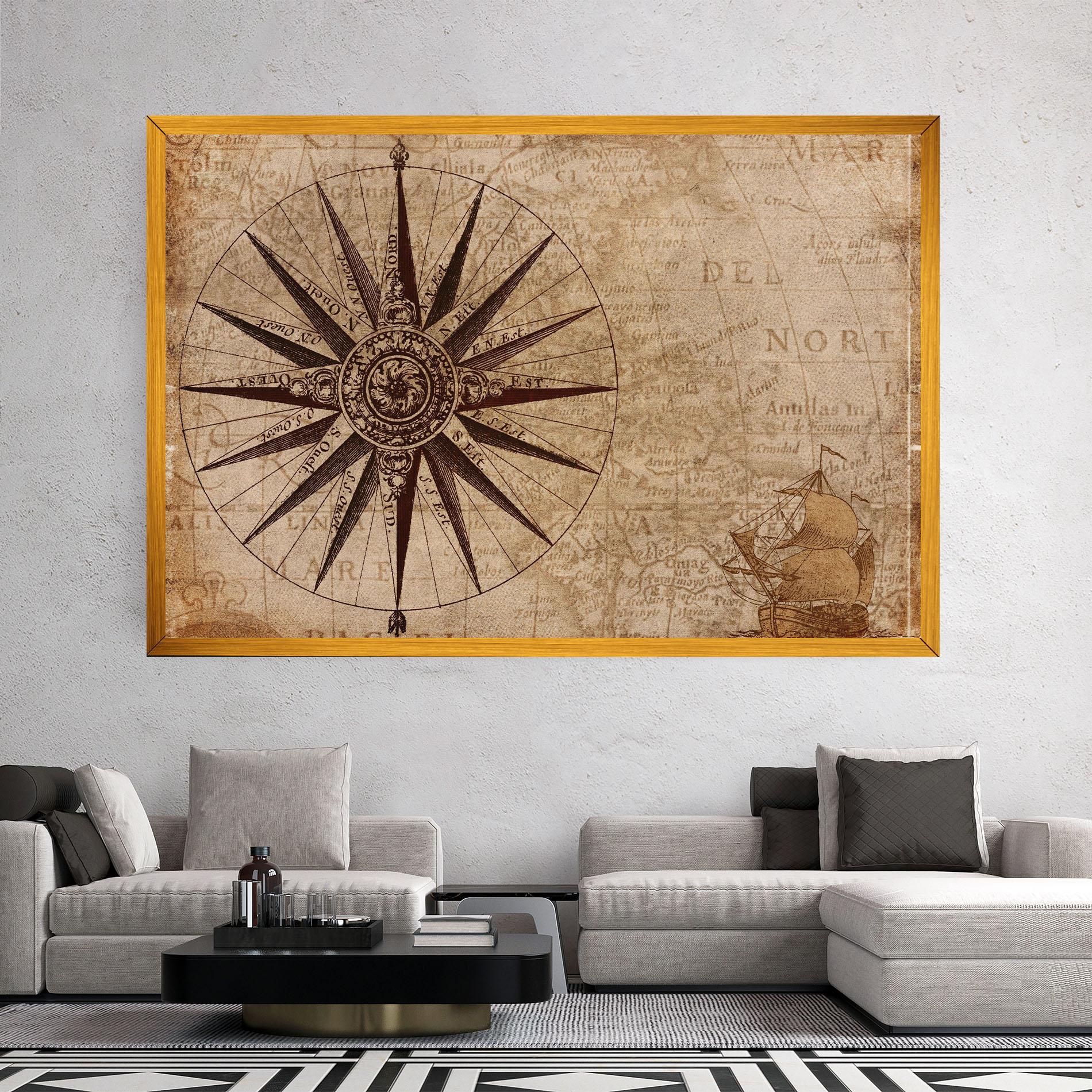Картина на платно Vintage Map mockup 2