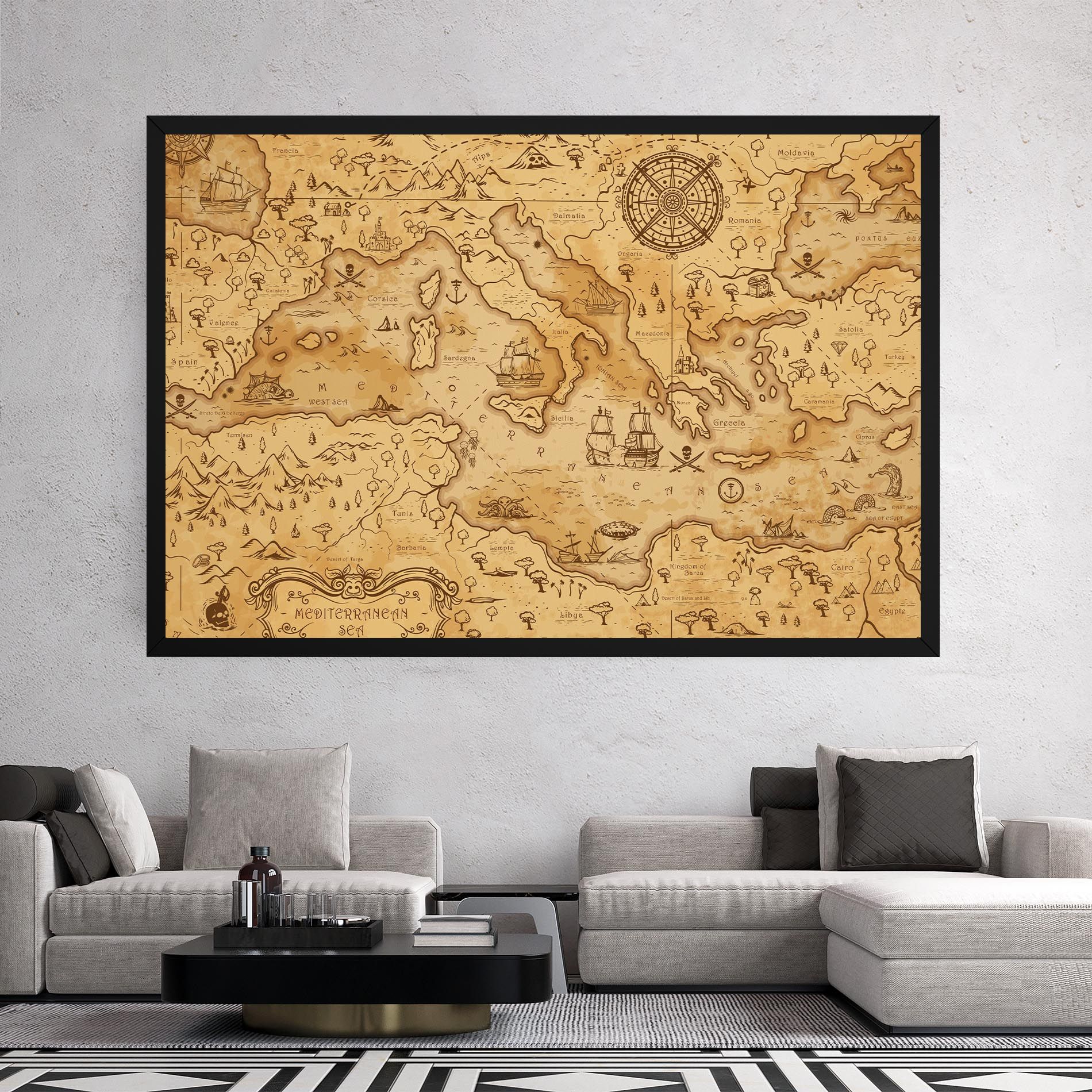 Cream Brown Map mockup 2