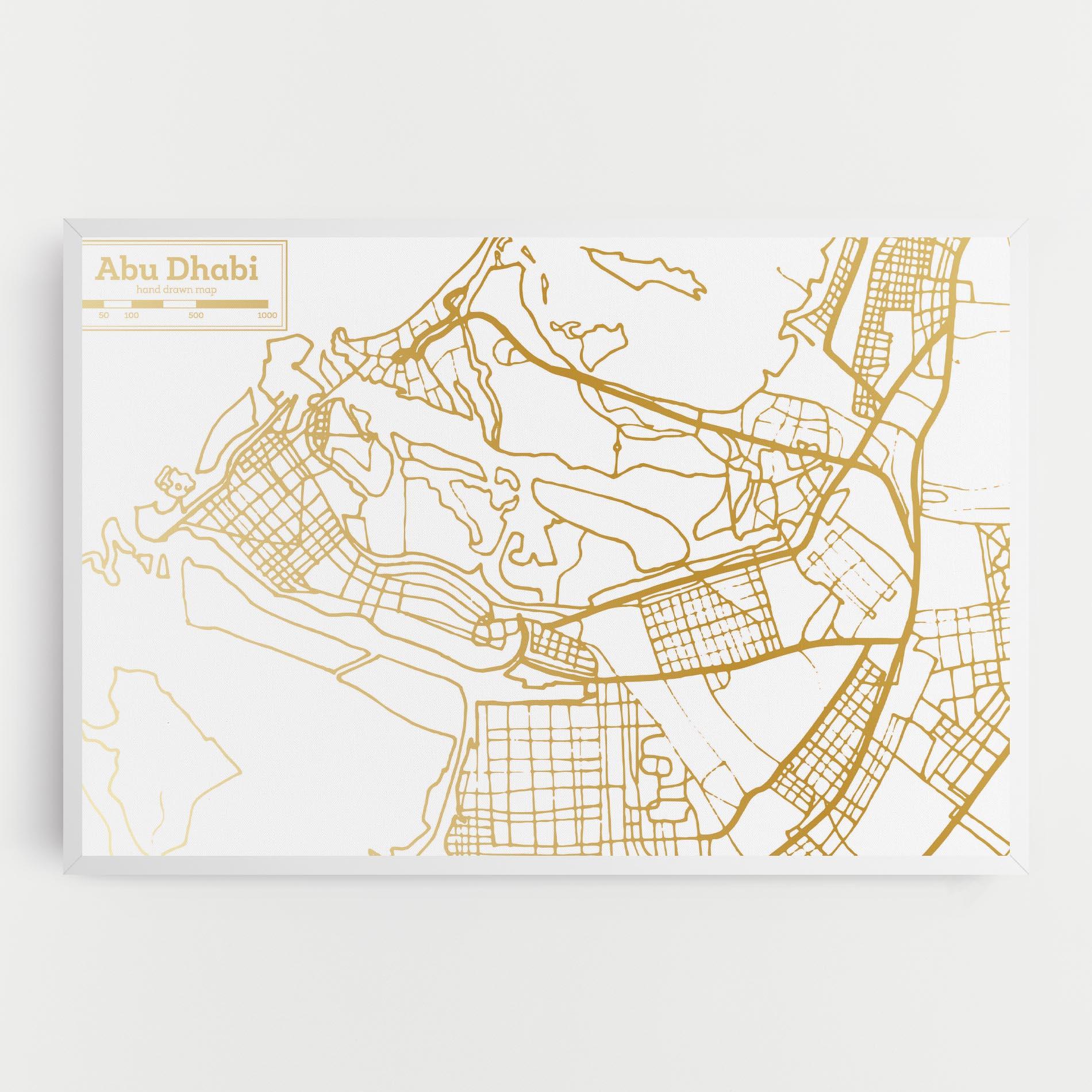 Картина на платно Abu Dhabi Map mockup 0