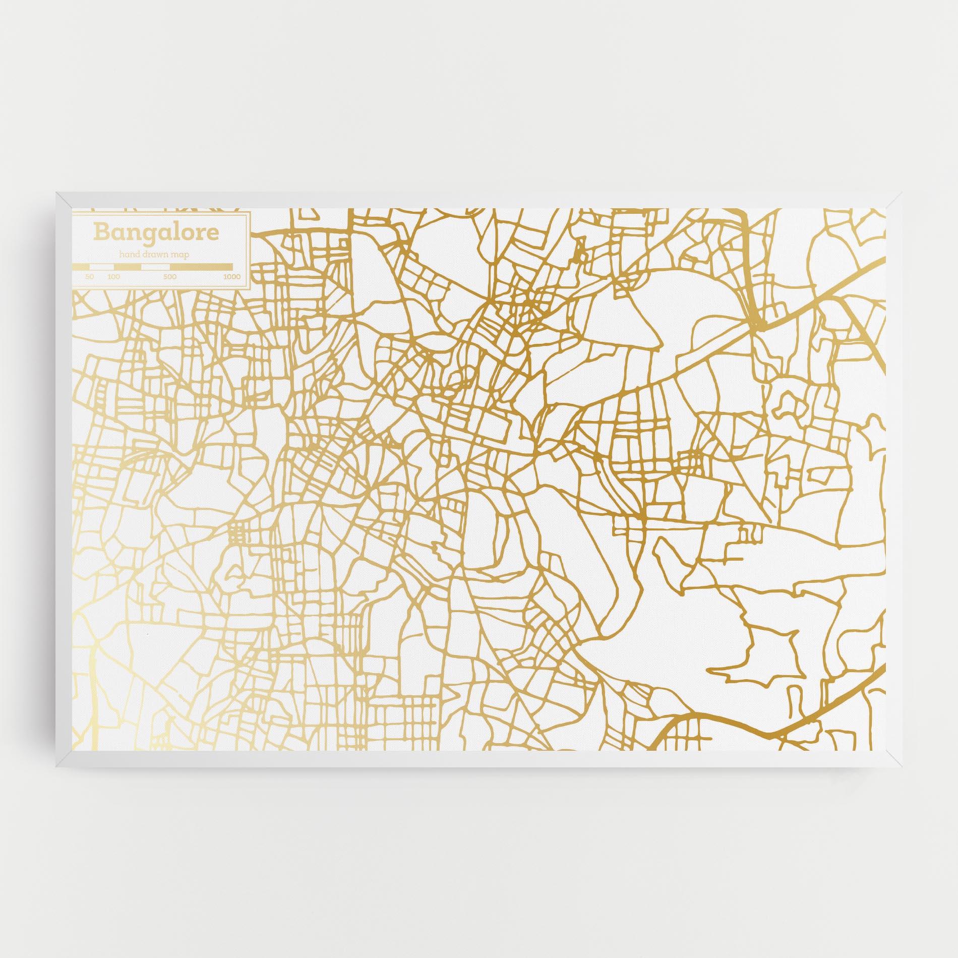 Картина на платно Bangalore Map mockup 0