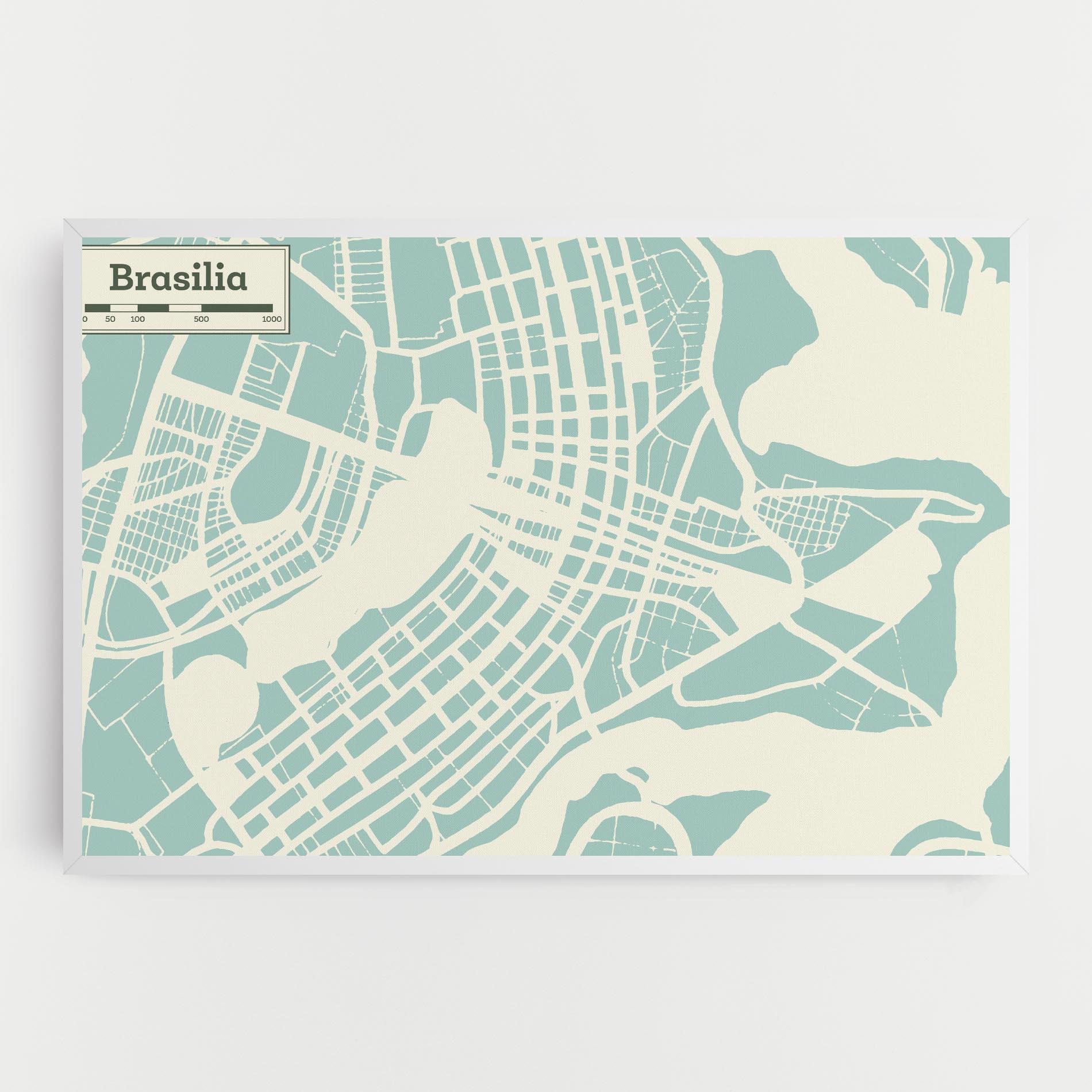 Картина на платно Brasilia Map mockup 0