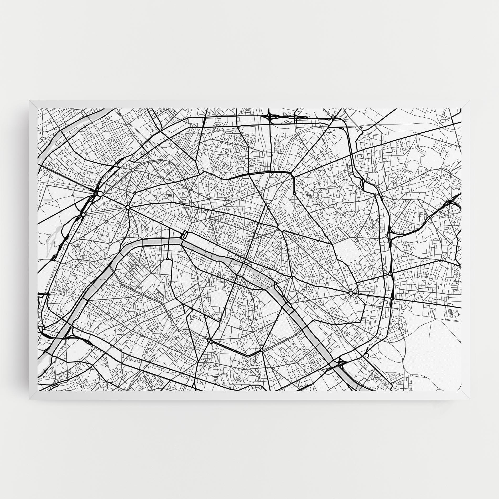 Картина на платно City Black Line mockup 0