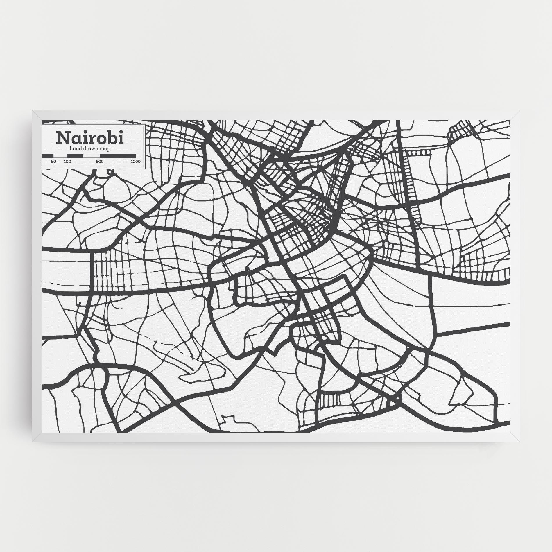 Картина на платно Nairobi Map mockup 0