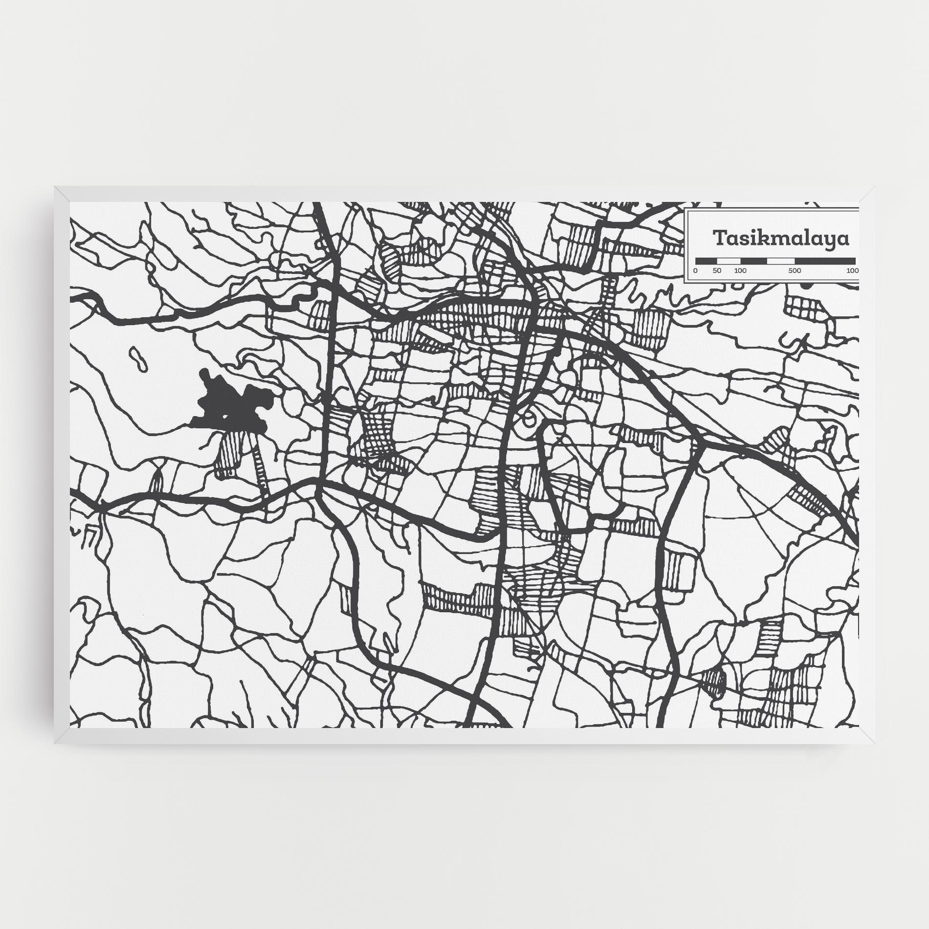 Картина на платно Tasikmalaya Map mockup 0