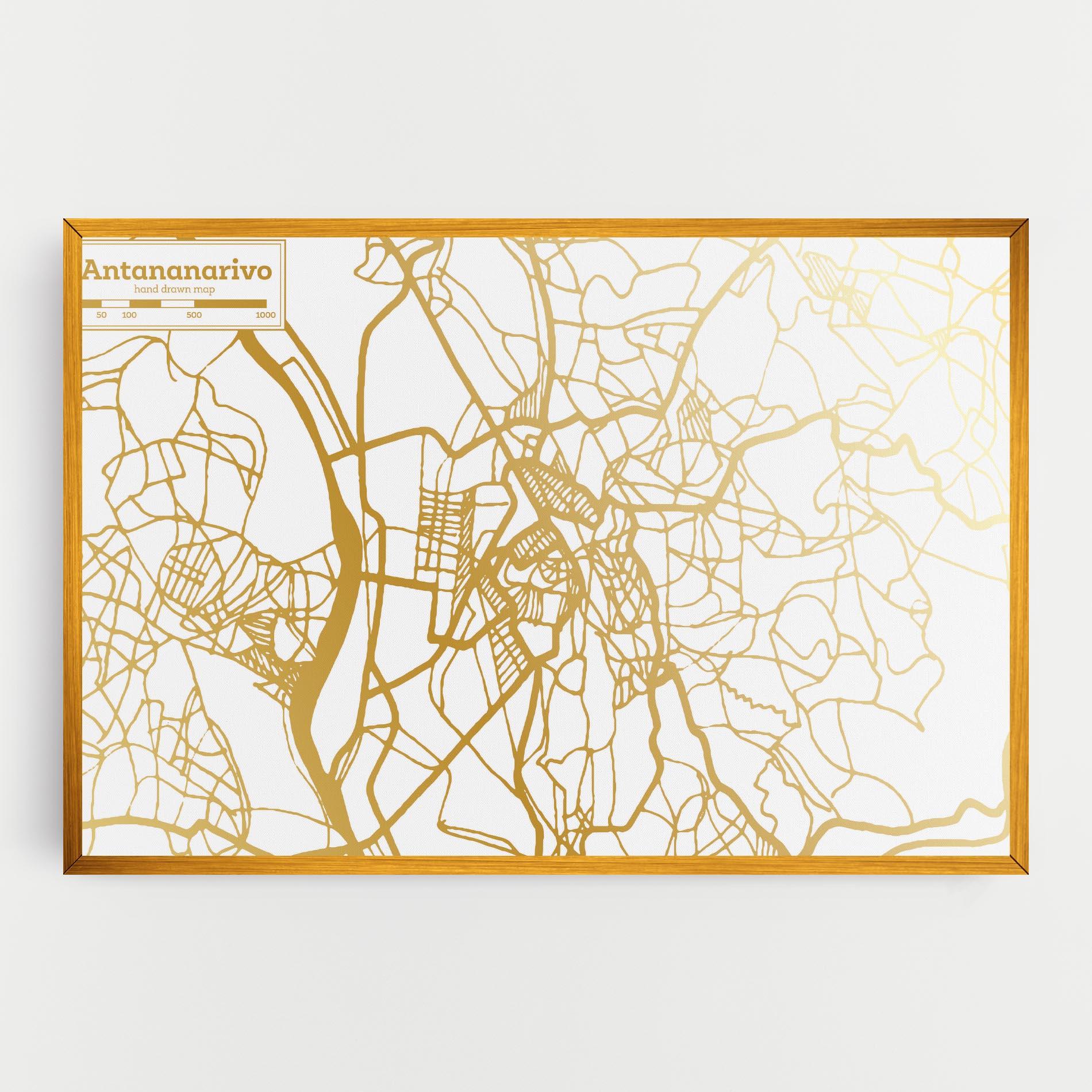 Картина на платно Antananarivo Map mockup 0