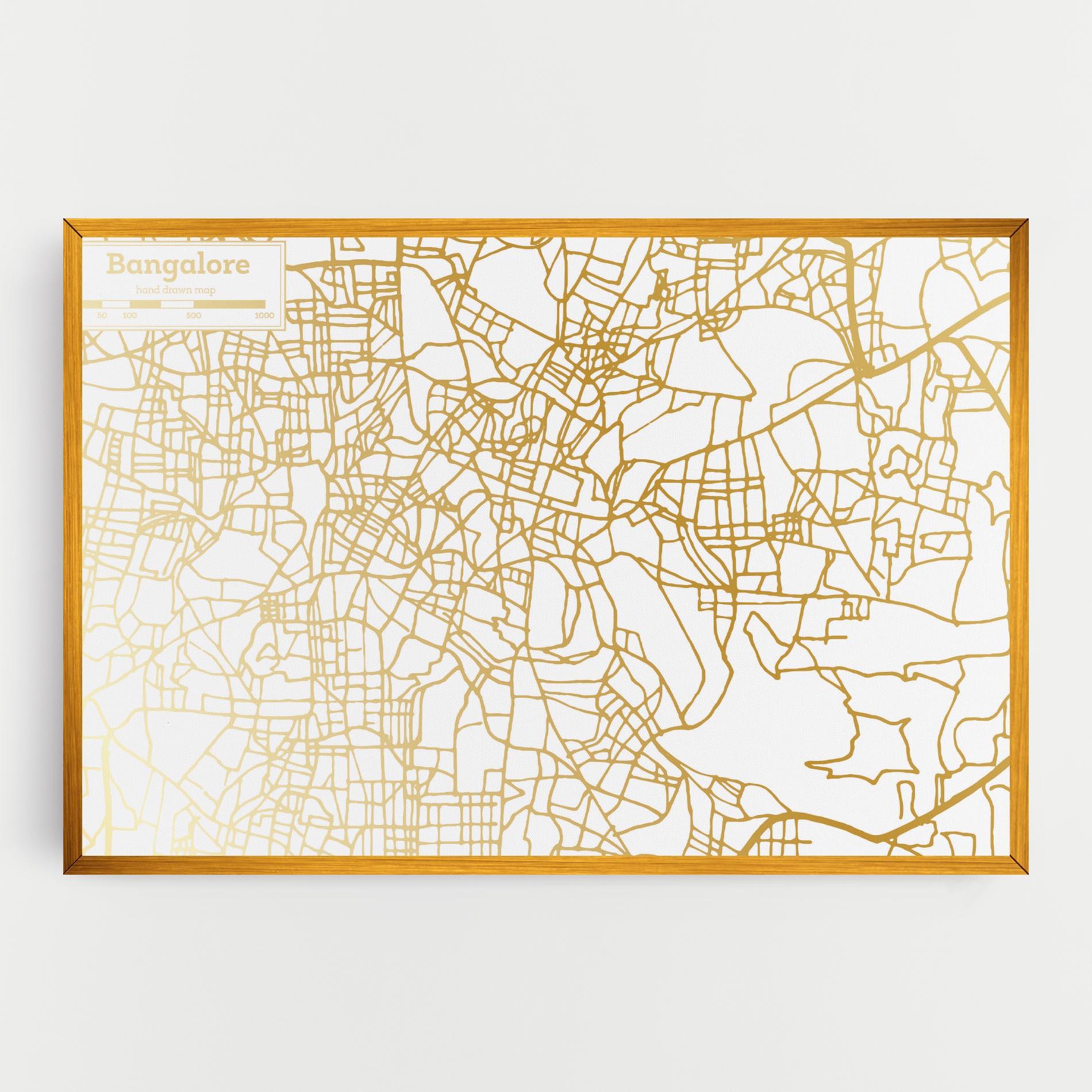 Картина на платно Bangalore Map mockup 0