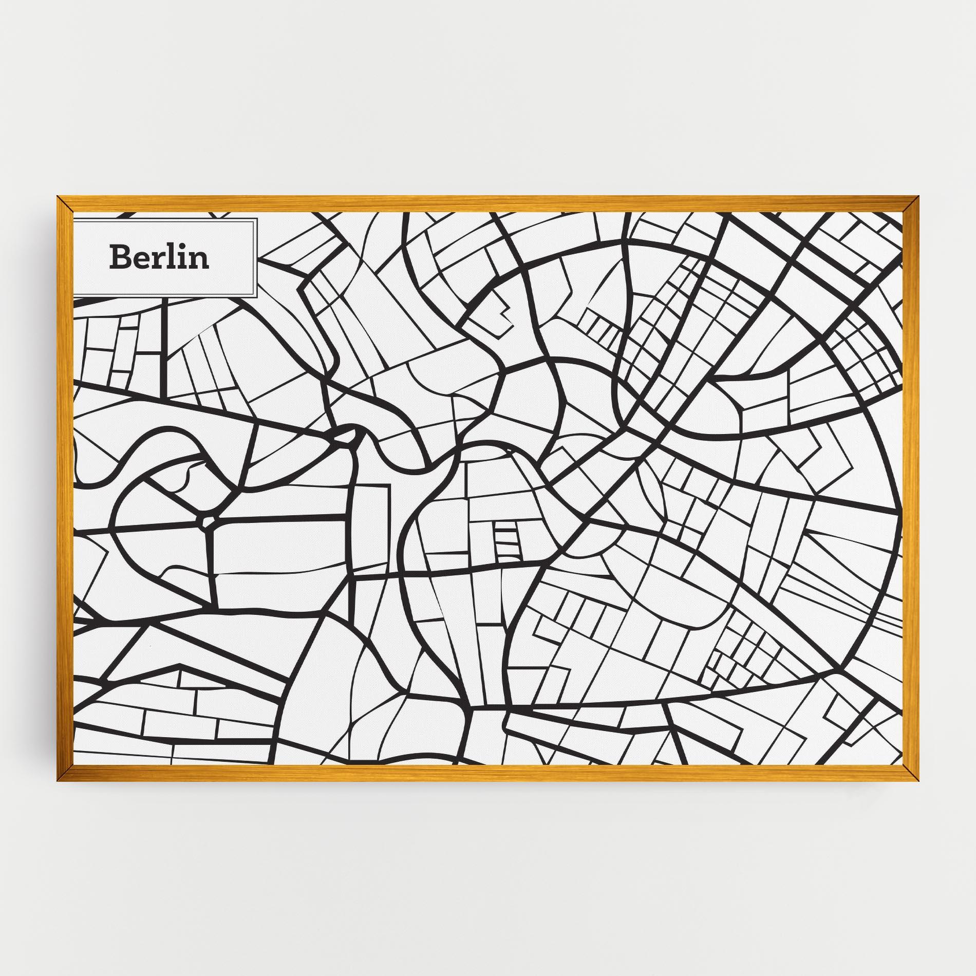 Картина на платно Berlin Map mockup 0