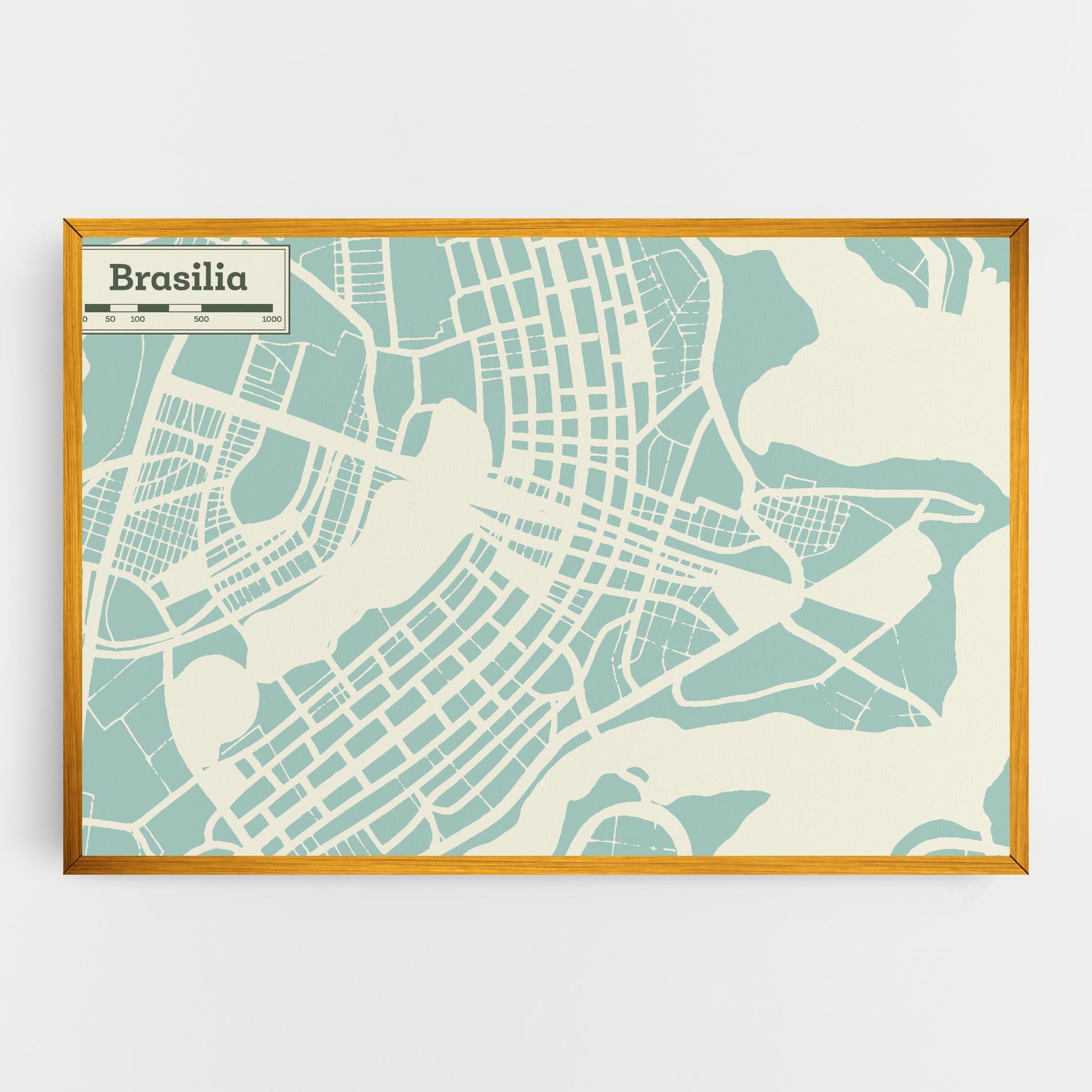 Картина на платно Brasilia Map mockup 0