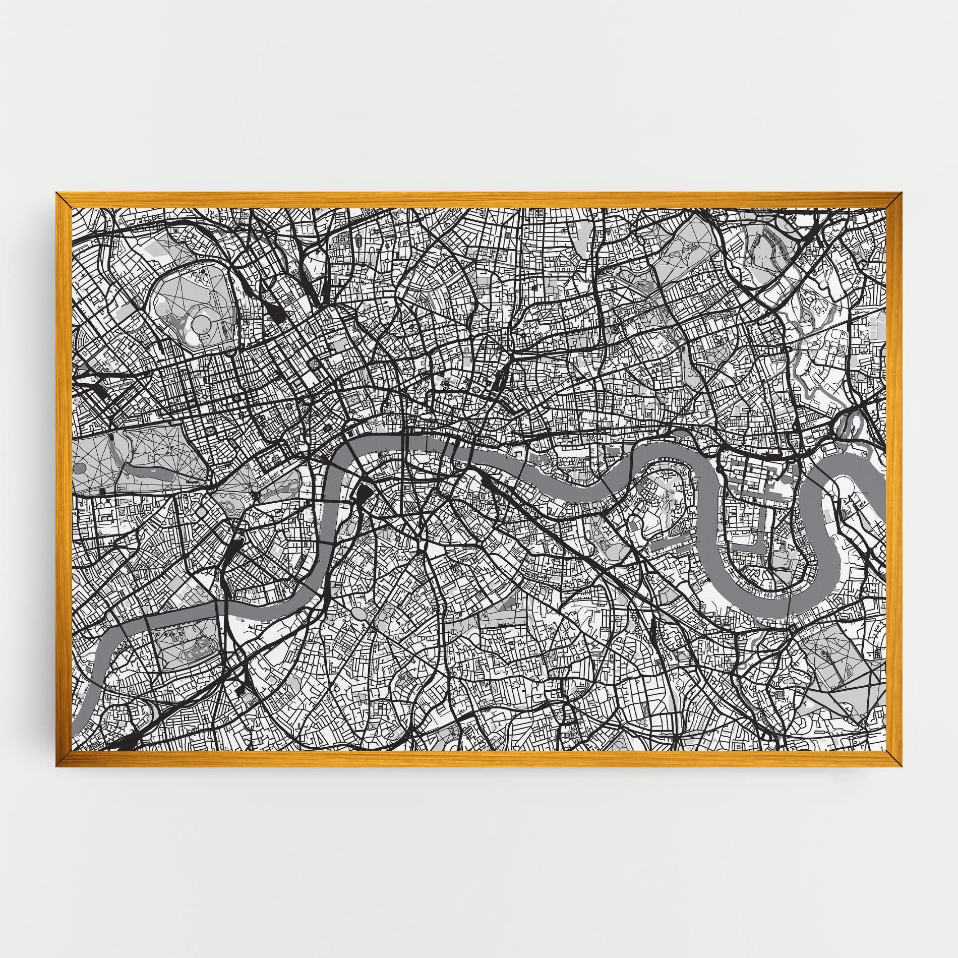 Картина на платно City Map mockup 0