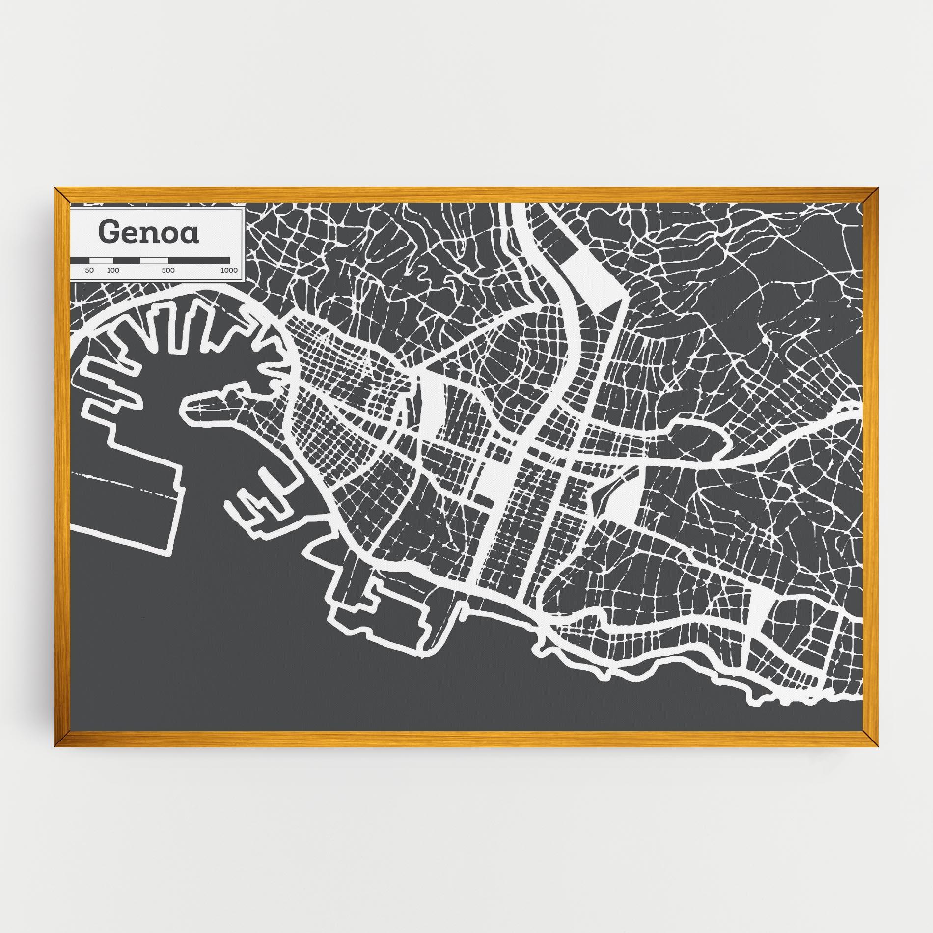 Картина на платно Genoa Map mockup 0