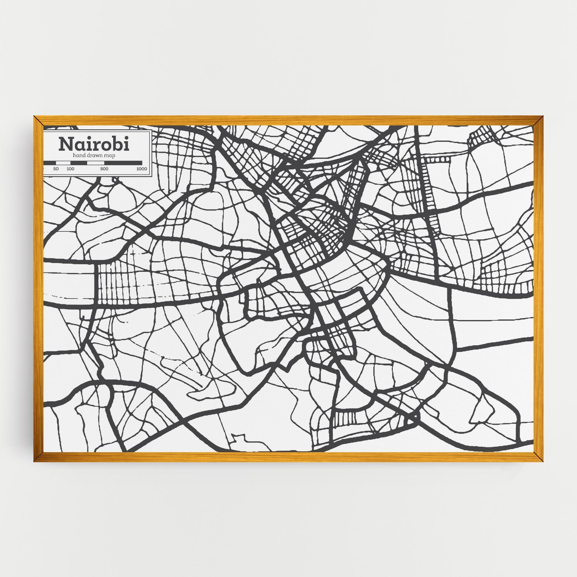 Картина на платно Nairobi Map mockup 0