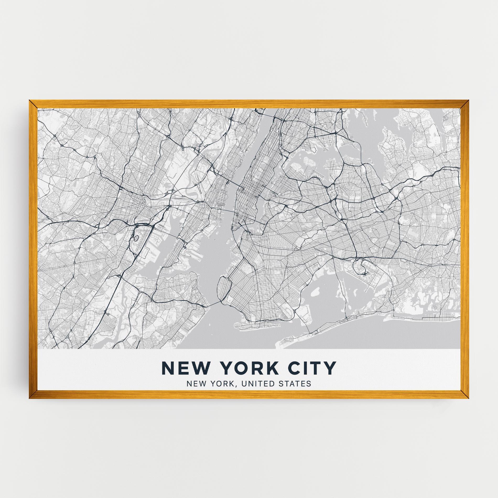 Картина на платно New York Map mockup 0