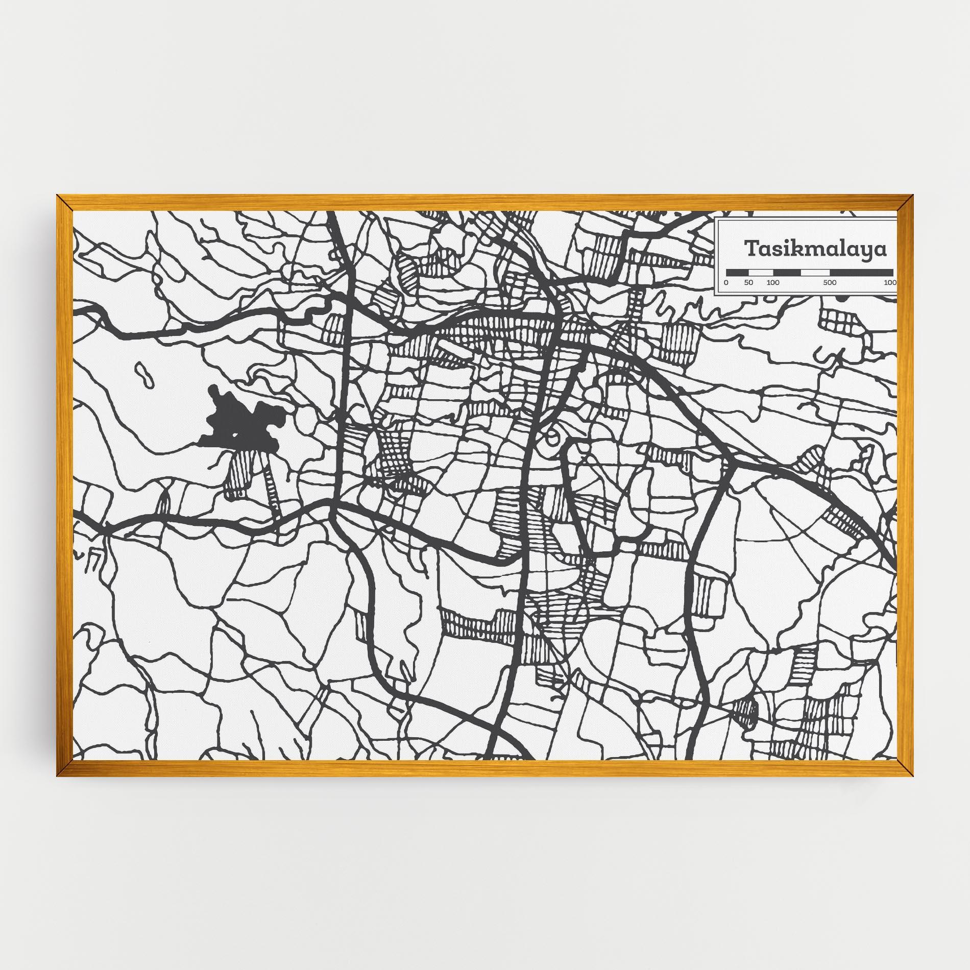 Картина на платно Tasikmalaya Map mockup 0