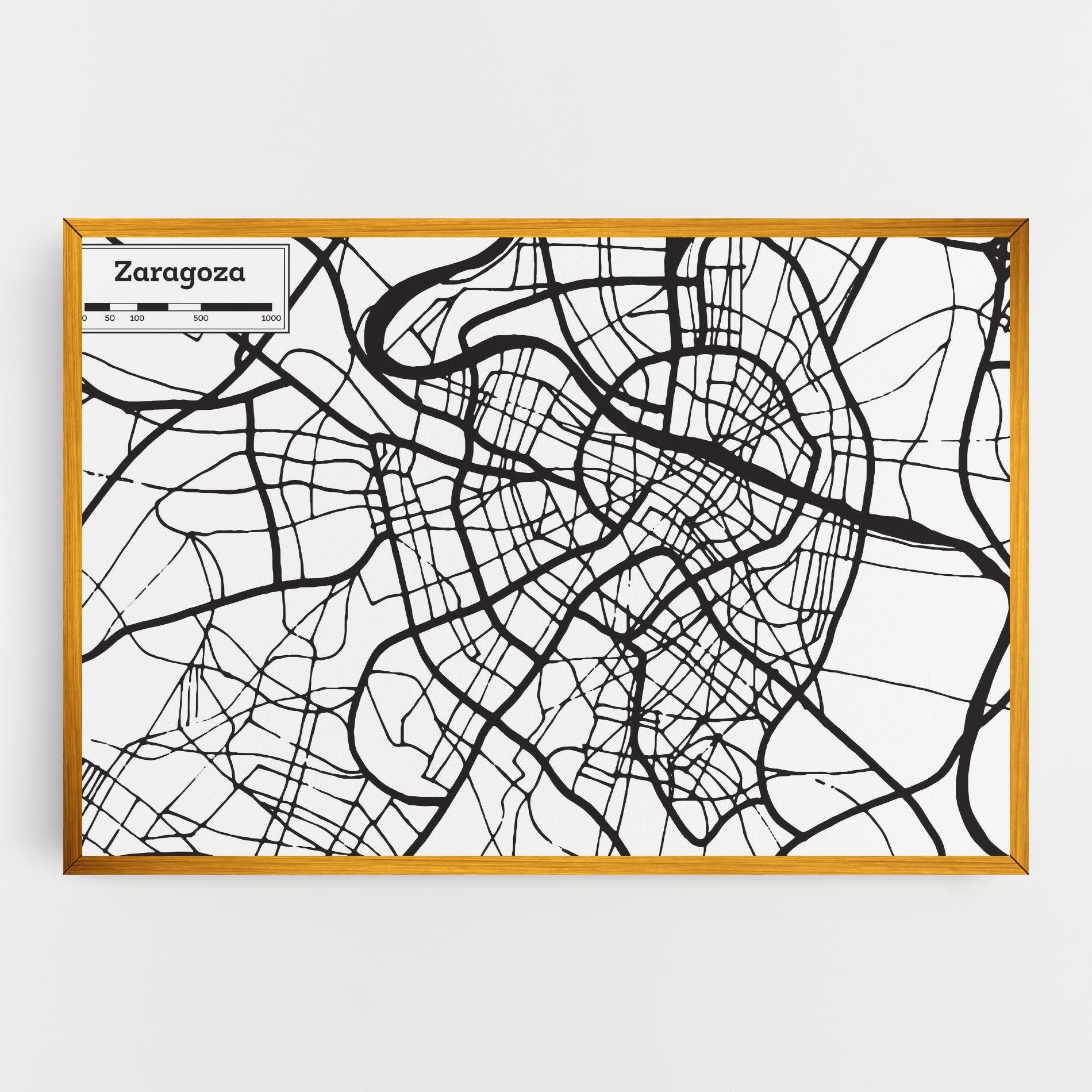 Картина на платно Zaragoza City Map mockup 0
