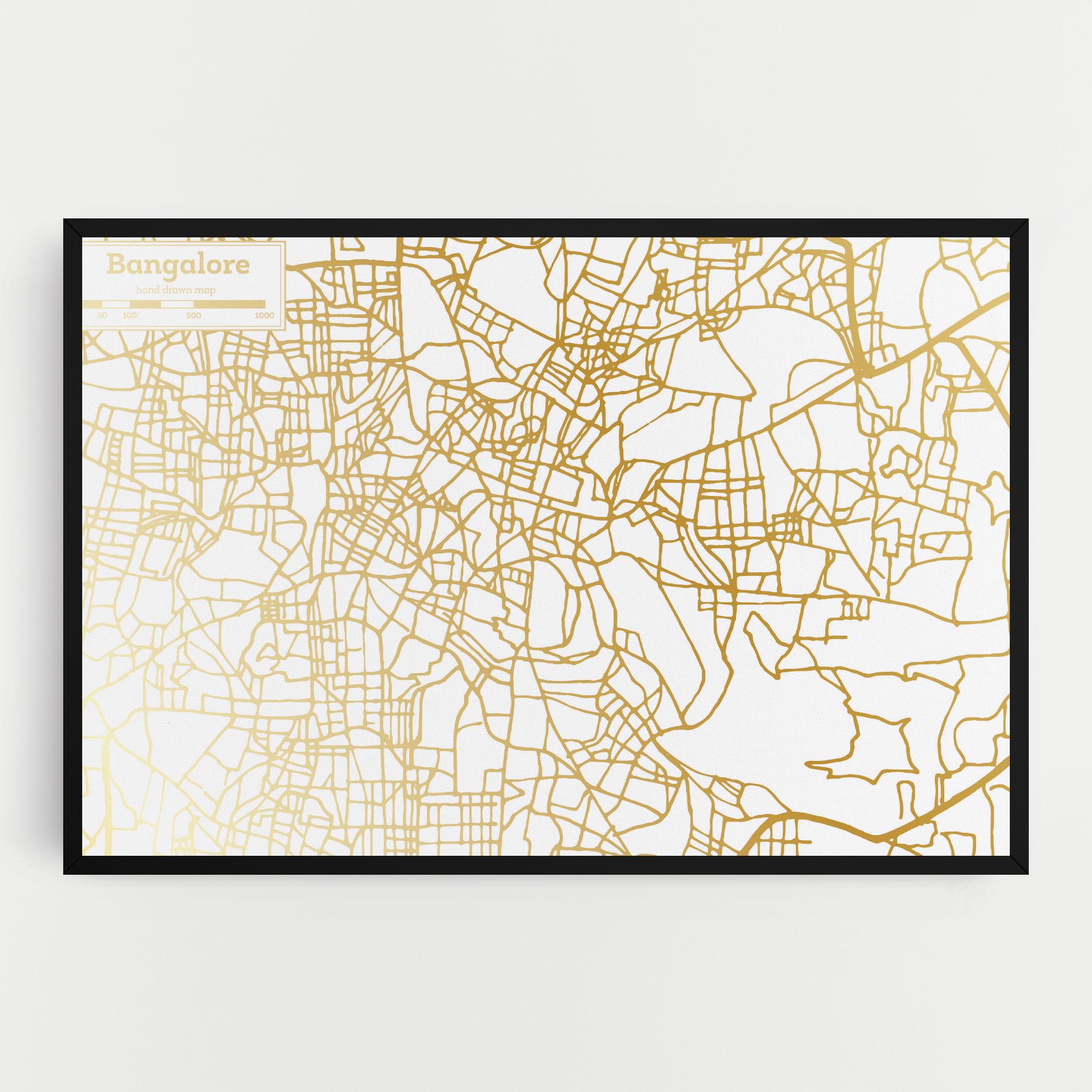 Картина на платно Bangalore Map mockup 0