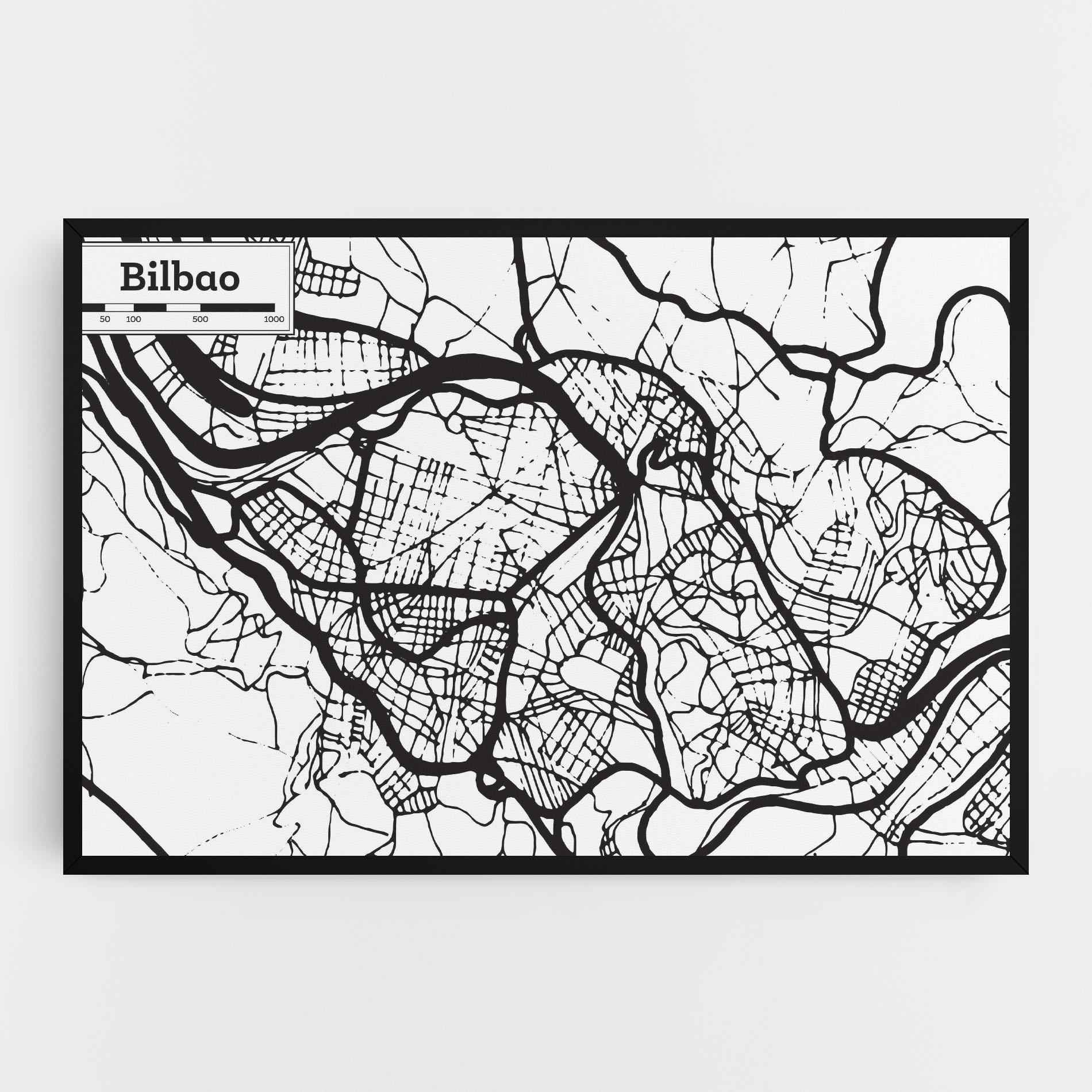 Картина на платно Bilbao Map mockup 0