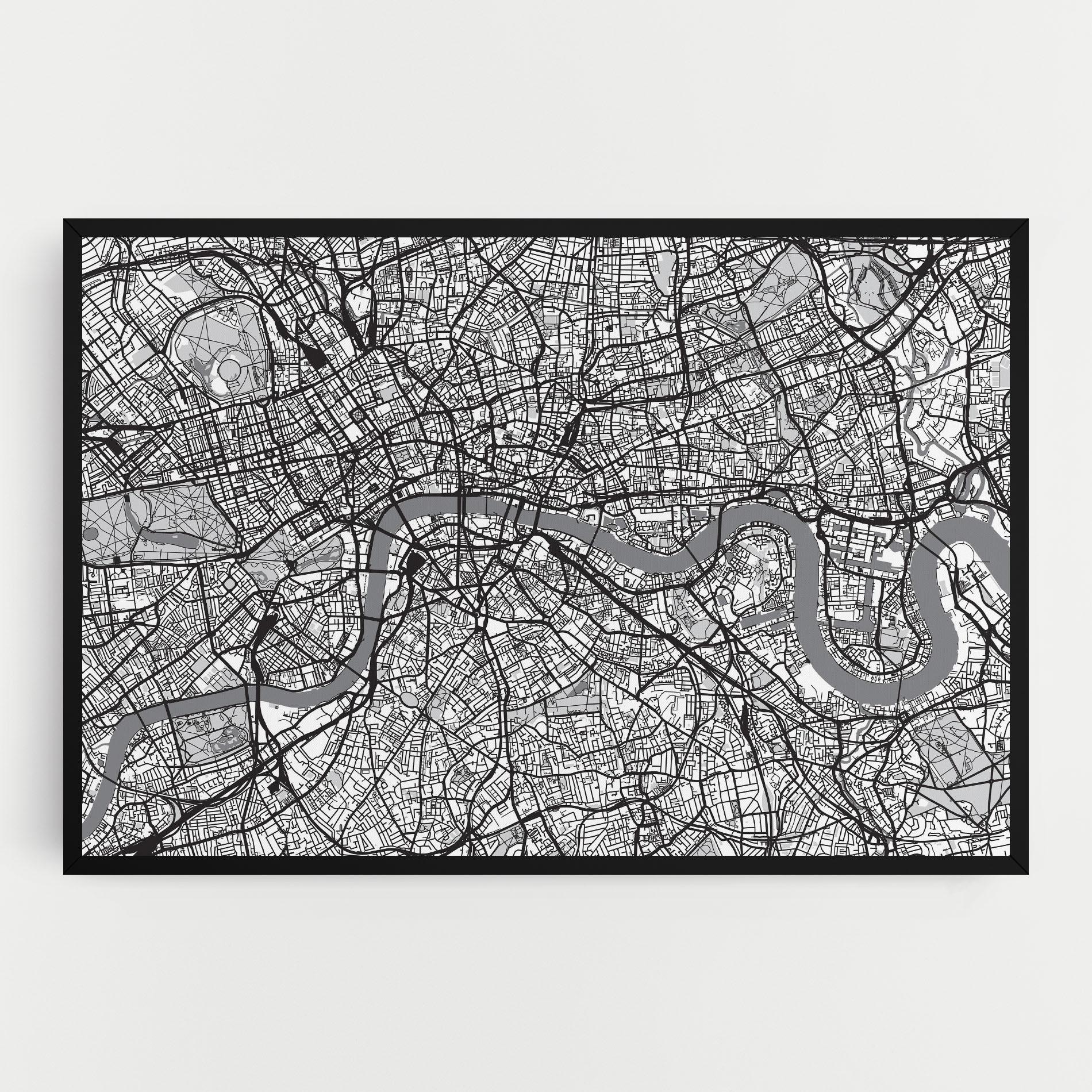 Картина на платно City Map mockup 0