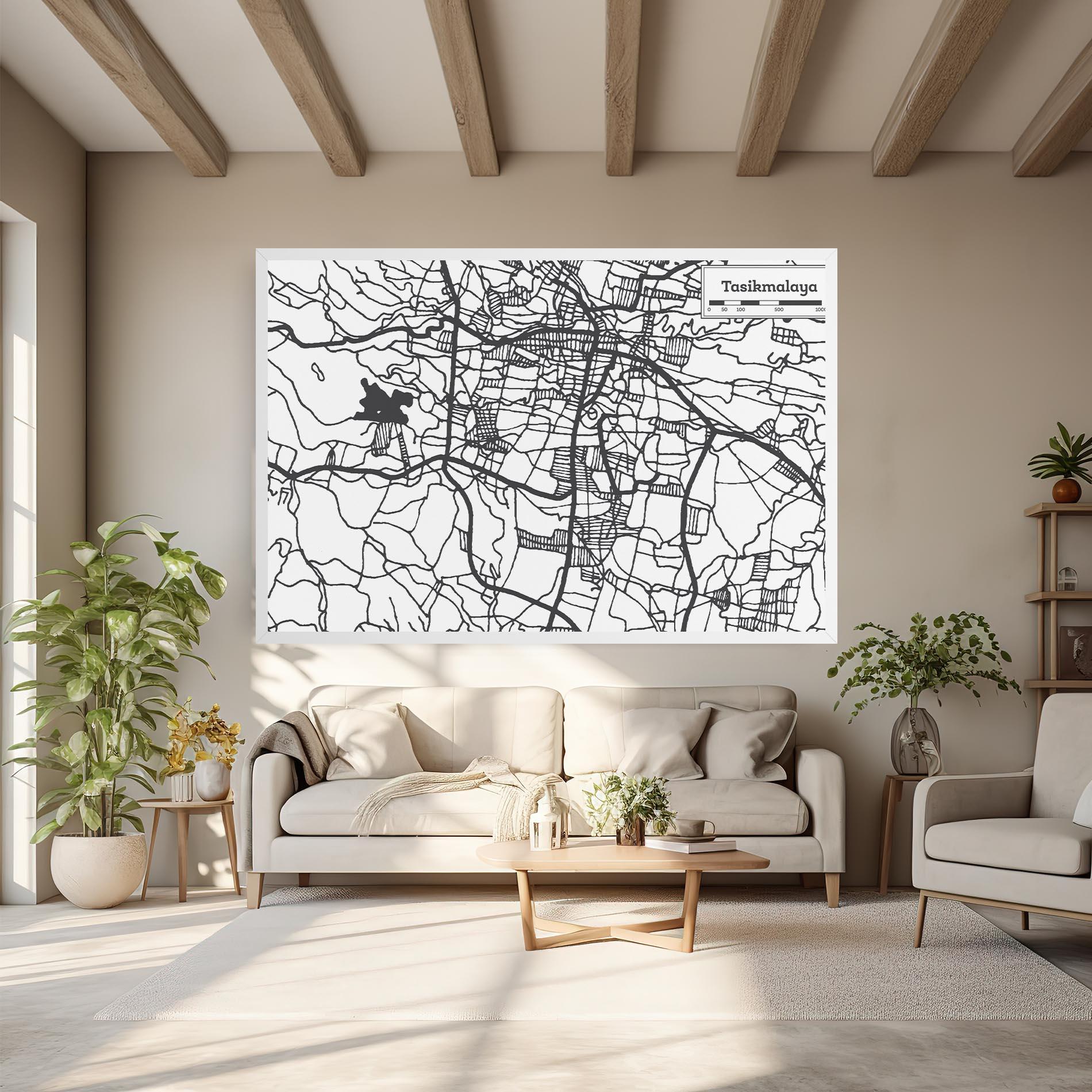 Картина на платно Tasikmalaya Map mockup 6