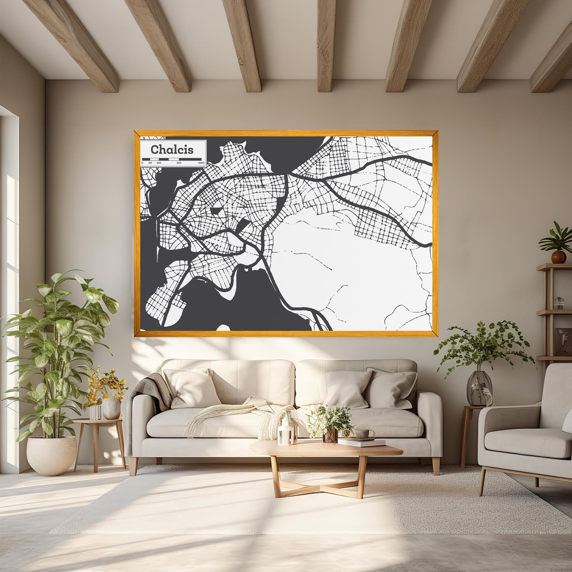 Картина на платно Chalcis Map mockup 6