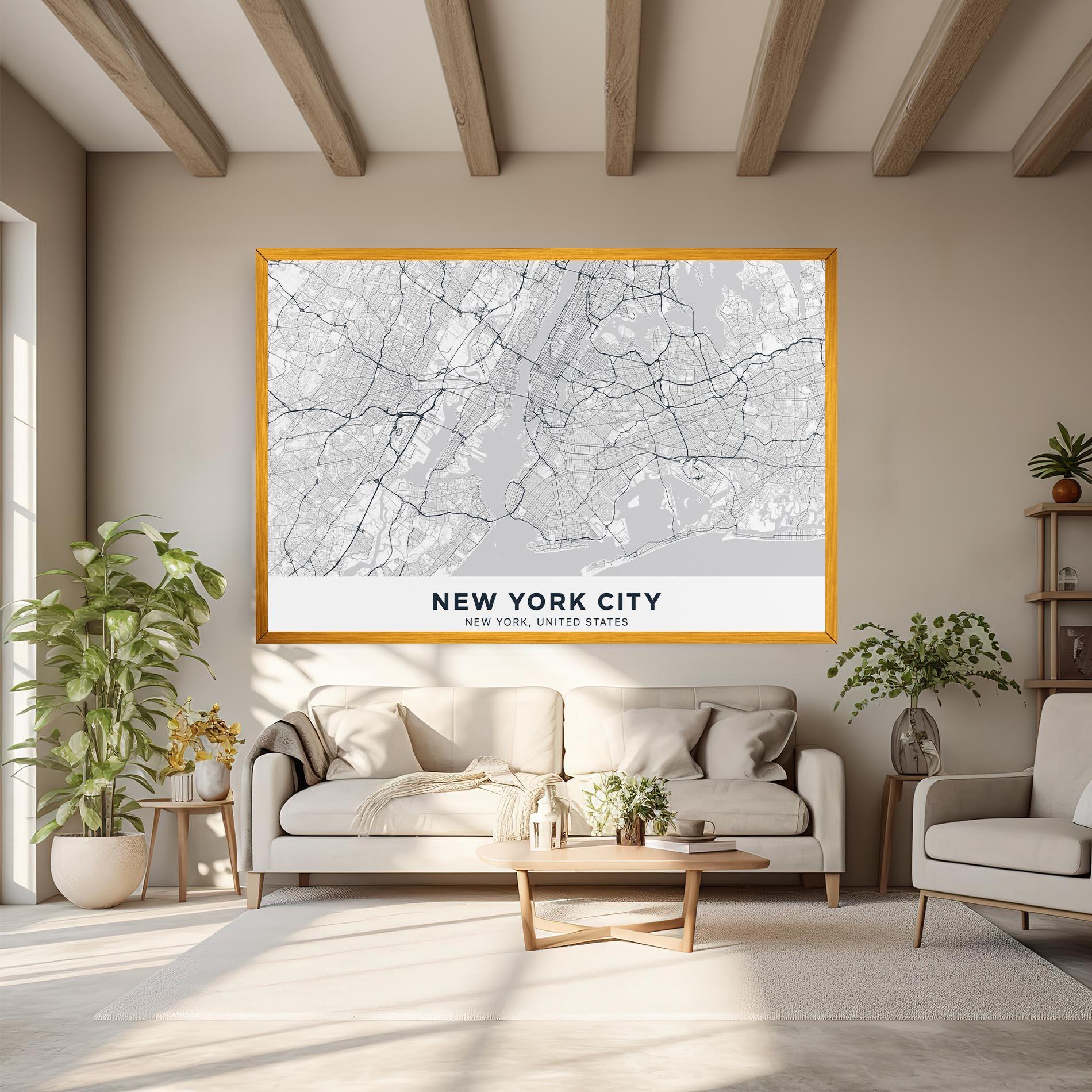 Картина на платно New York Map mockup 6
