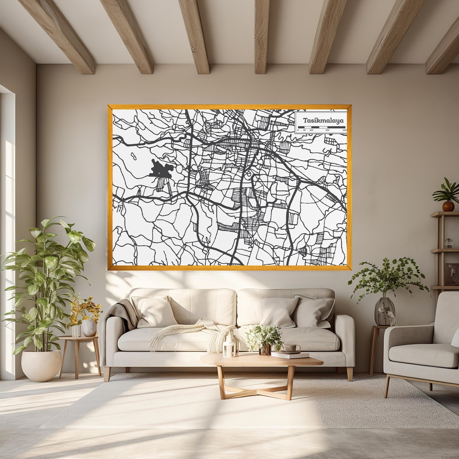 Картина на платно Tasikmalaya Map mockup 6