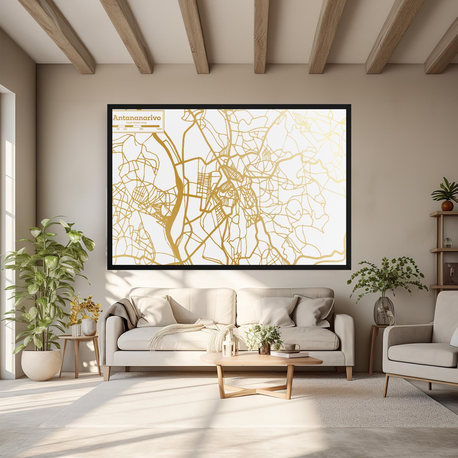 Картина на платно Antananarivo Map mockup 6