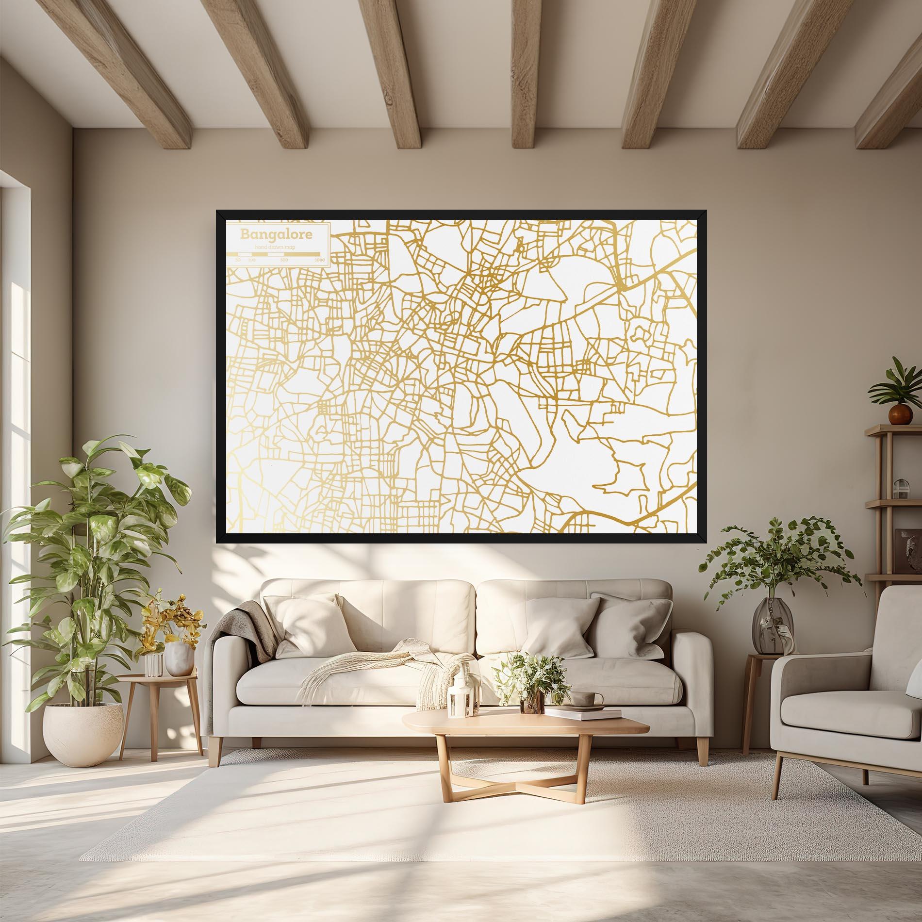 Картина на платно Bangalore Map mockup 6