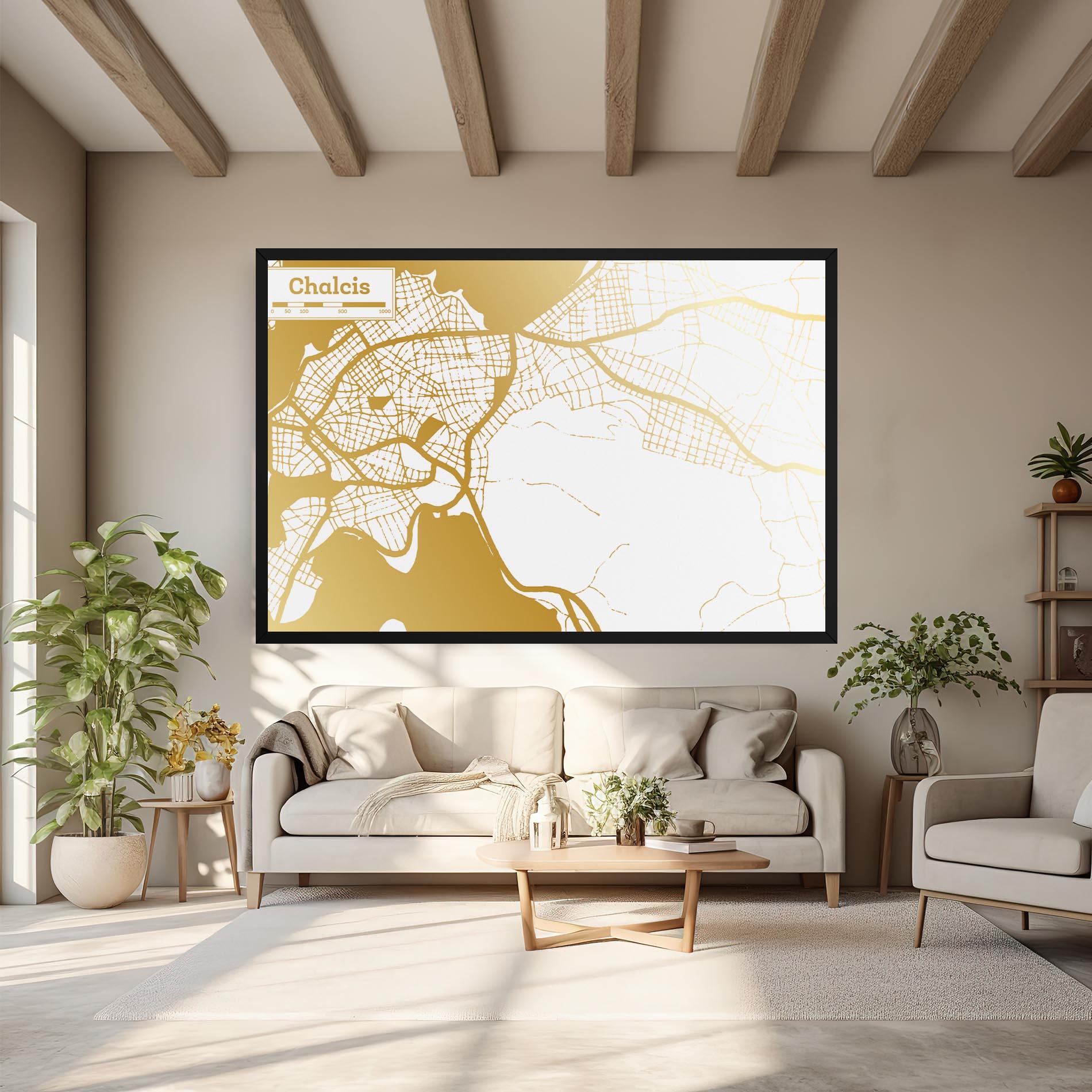 Картина на платно Chalcis Gold Map mockup 6
