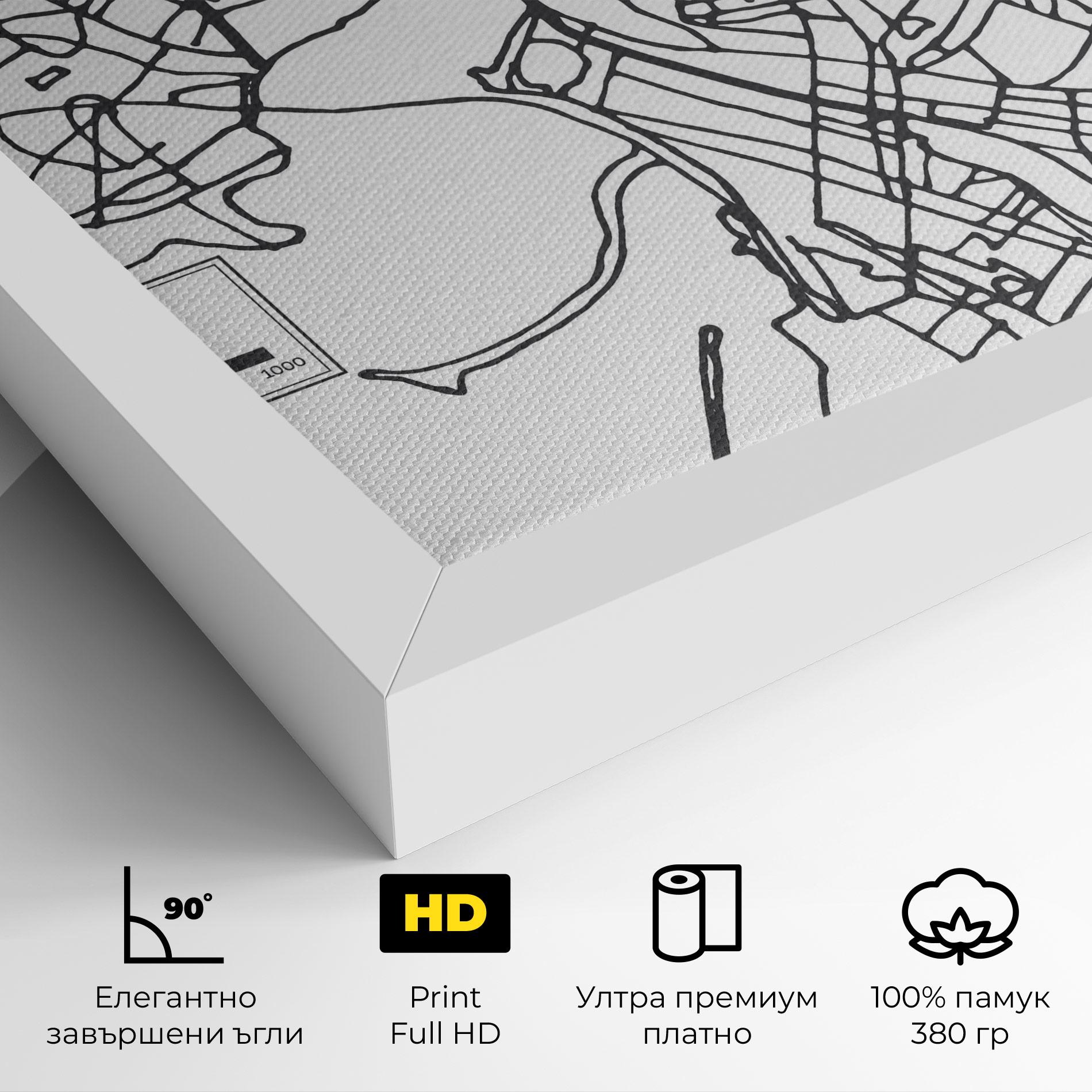 Картина на платно Kazan Map mockup 4