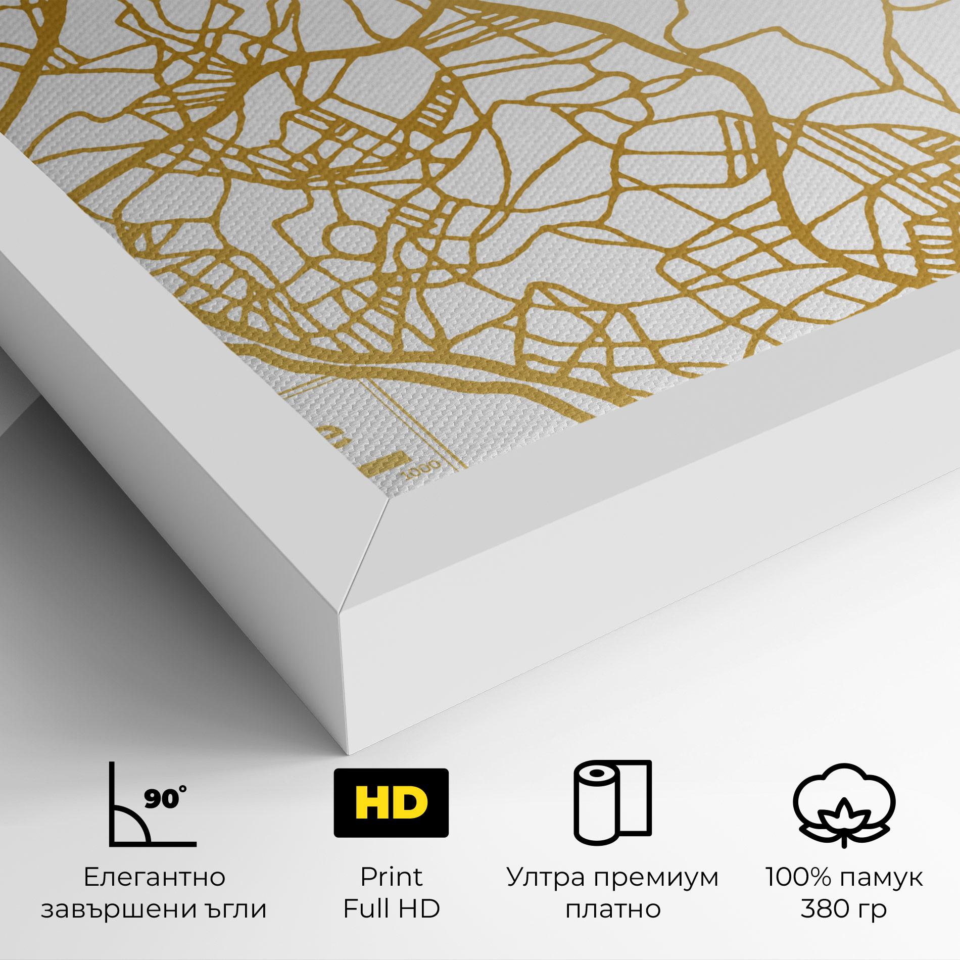 Картина на платно Libreville Gold Map mockup 4