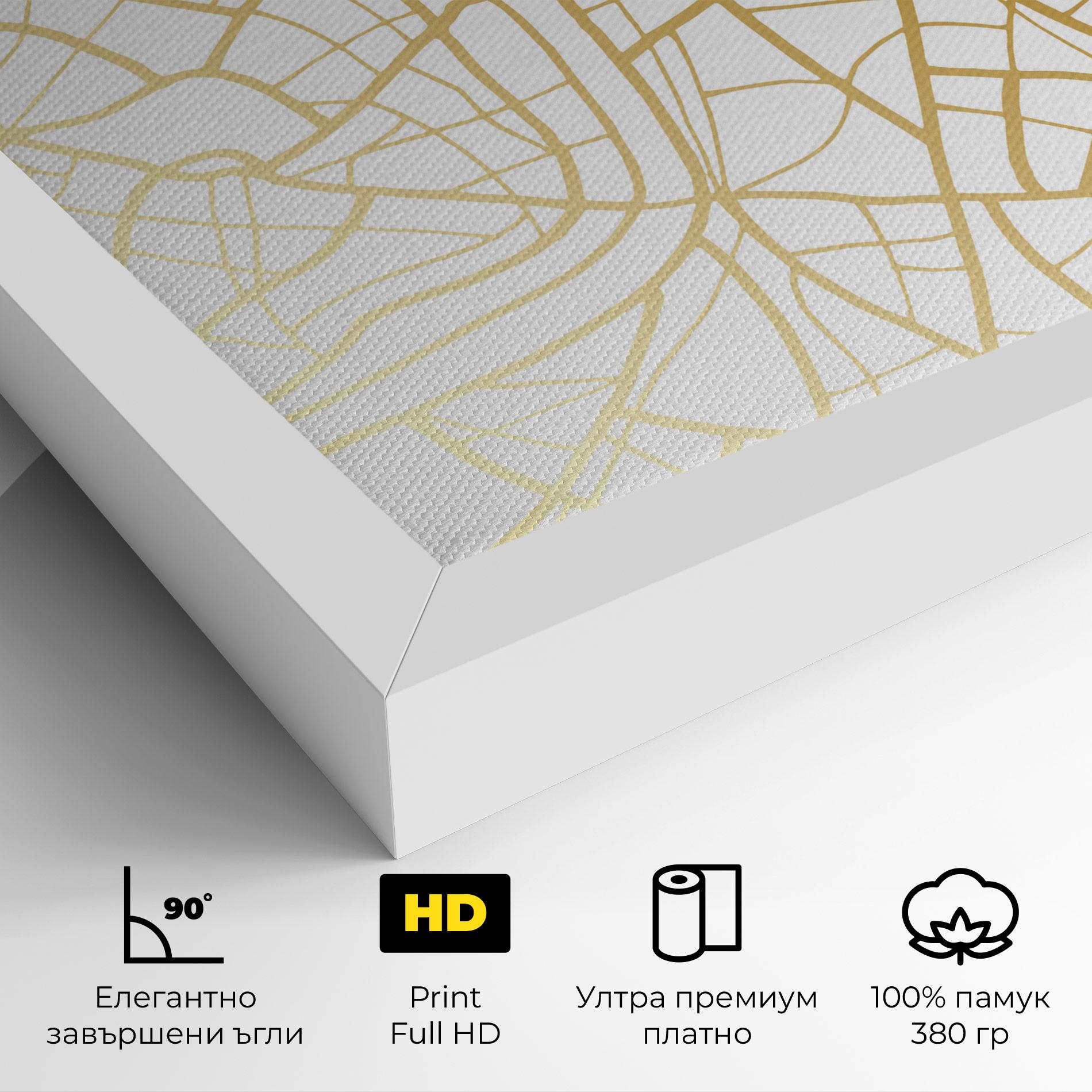 Картина на платно London Gold Map mockup 4
