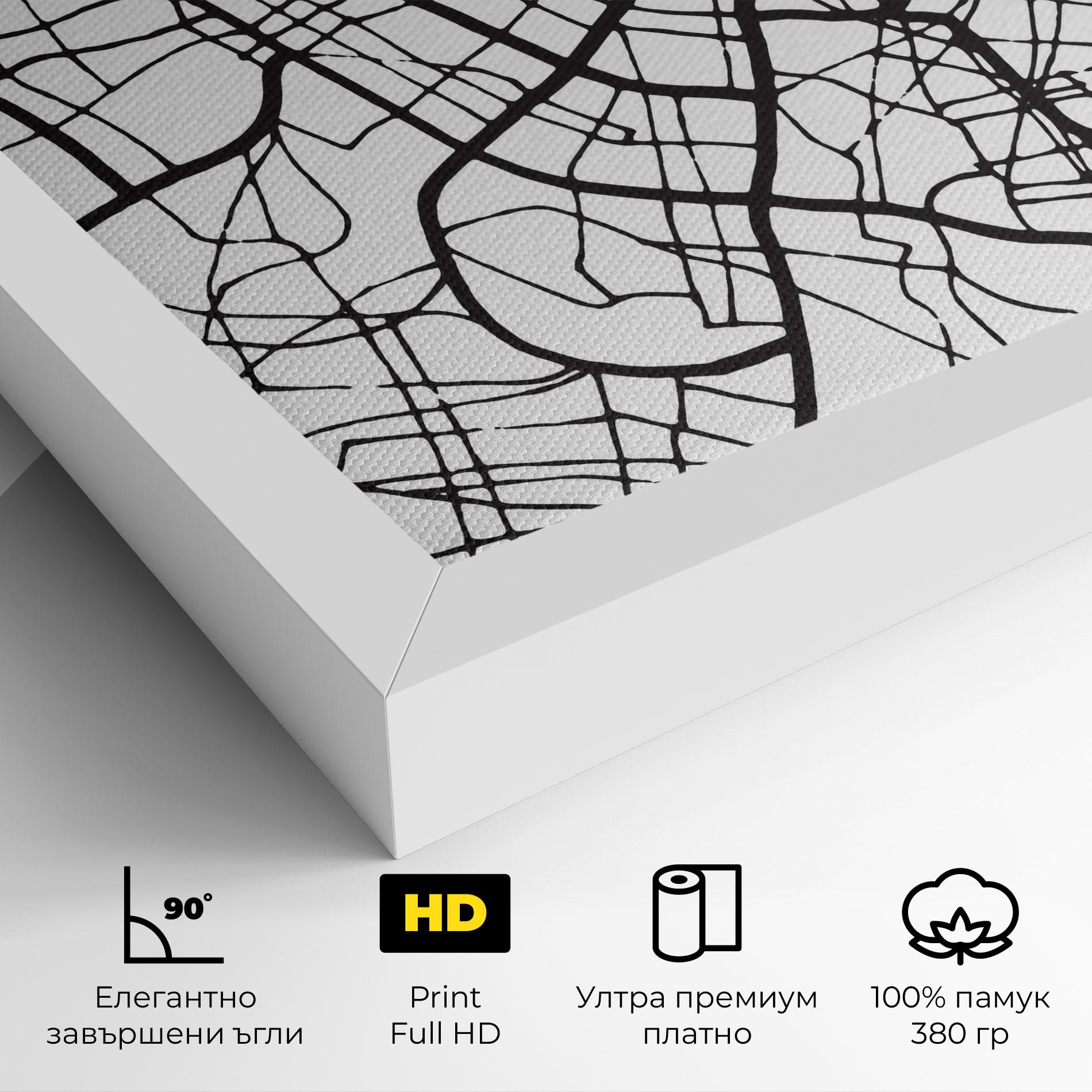 Картина на платно Zaragoza City Map mockup 4