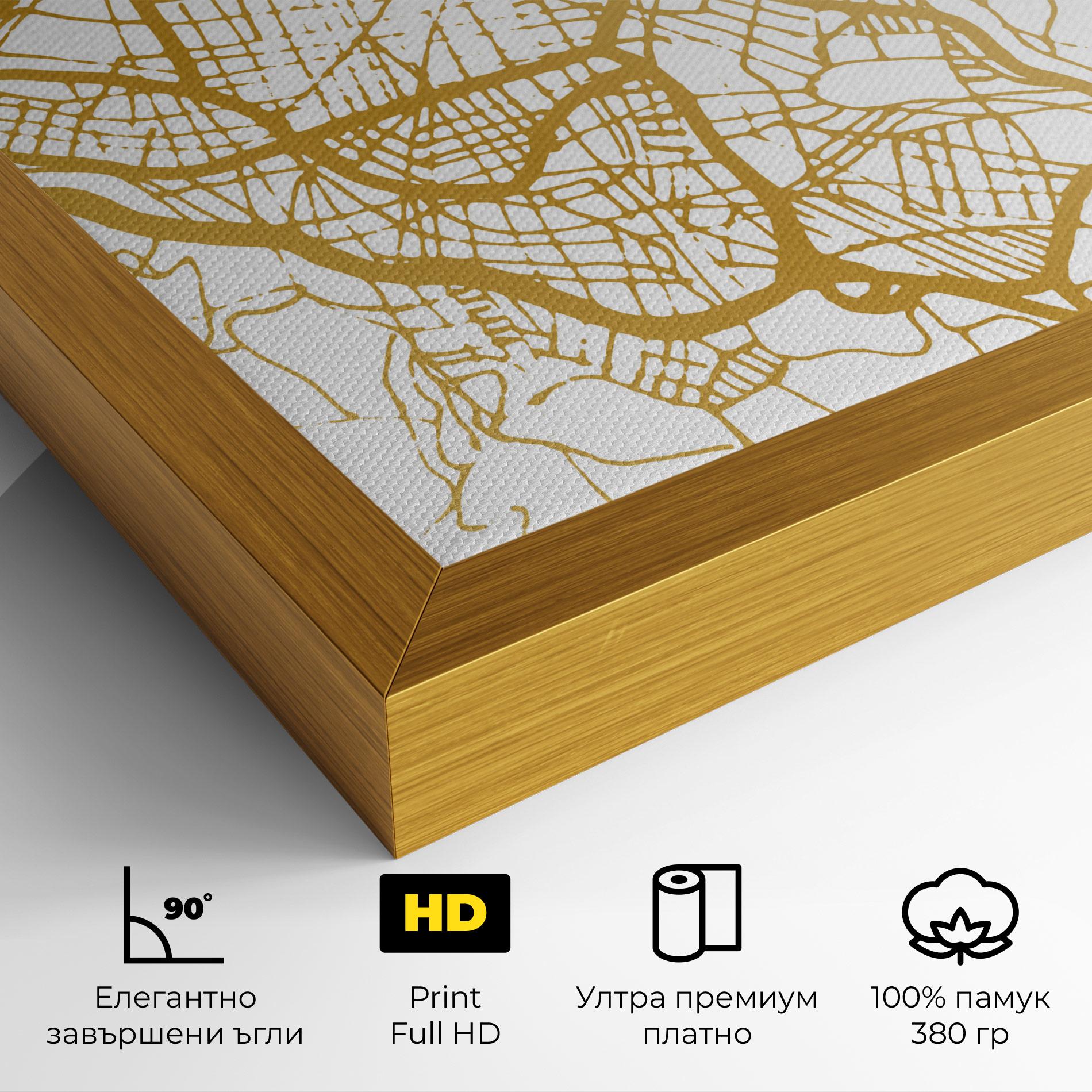 Картина на платно Bilbao Gold Map mockup 4
